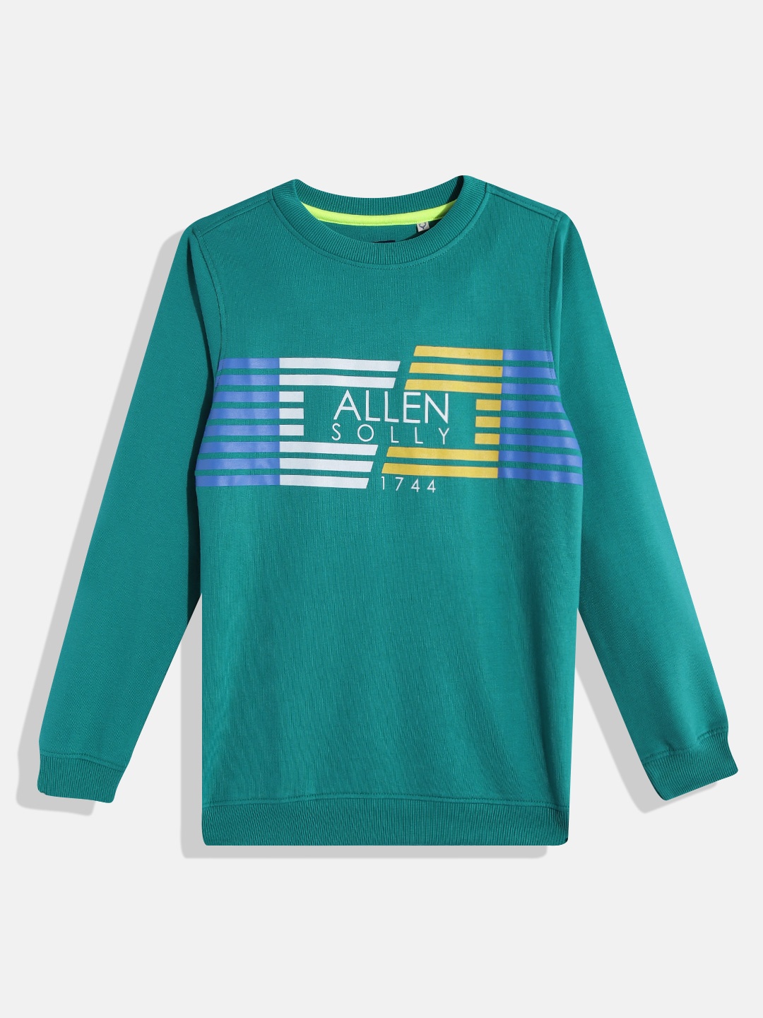 

Allen Solly Junior Boys Green & White Brand Logo Print Sweatshirt