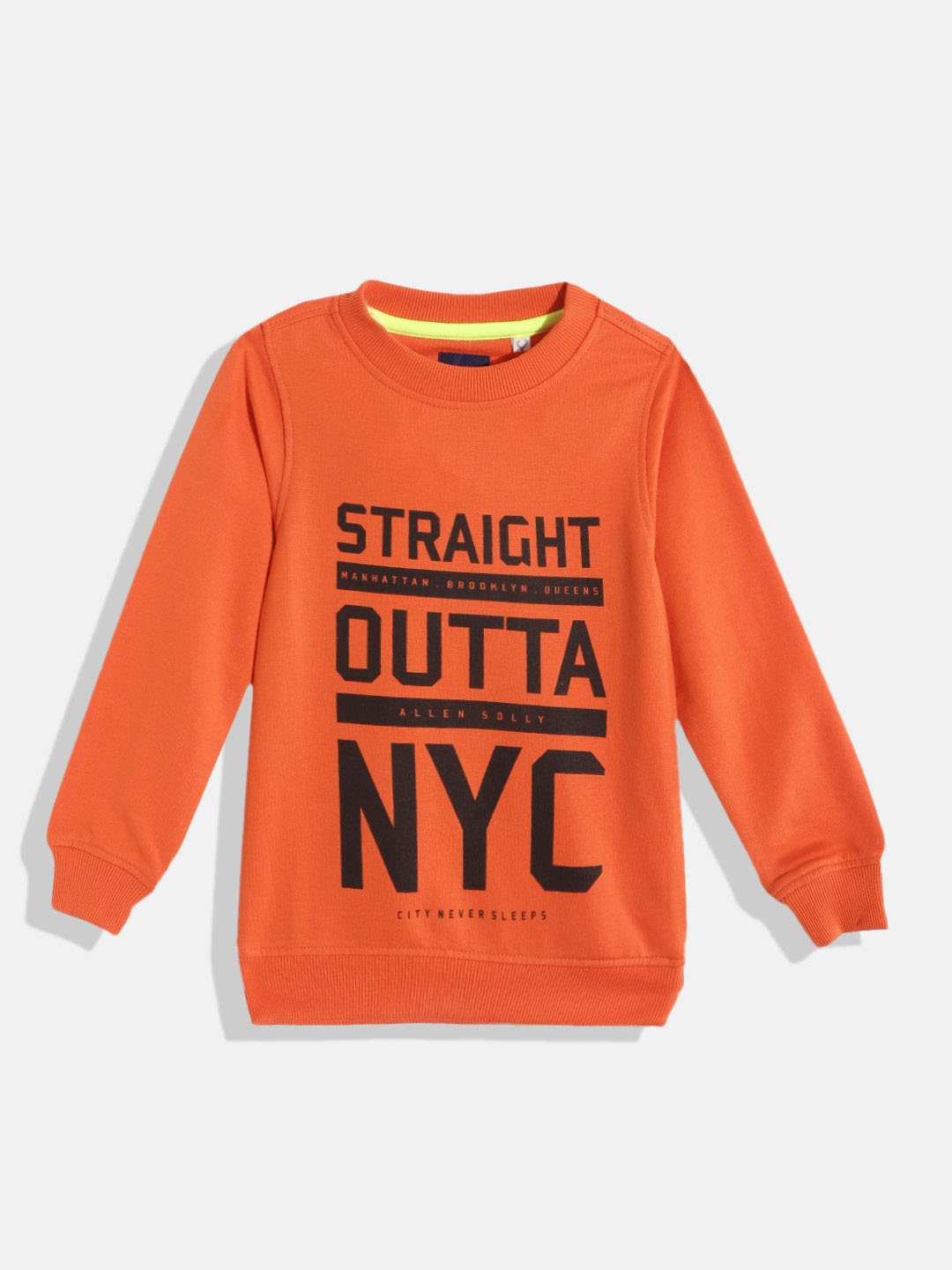 

Allen Solly Junior Boys Orange & Black Printed Sweatshirt