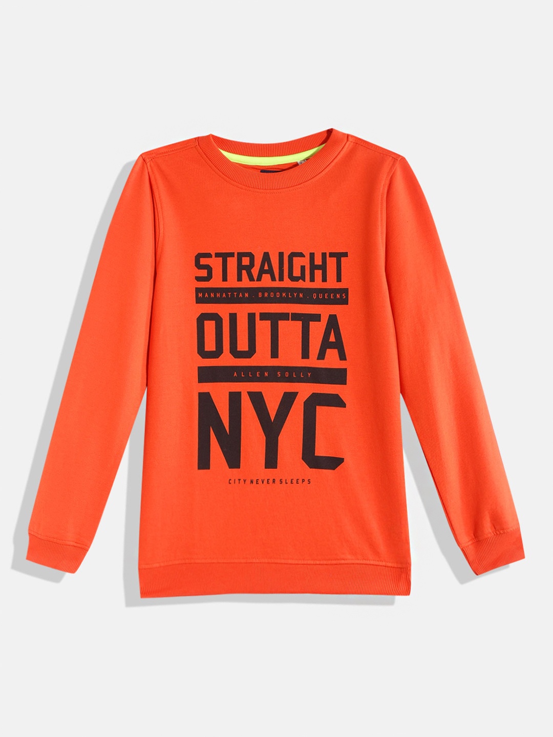 

Allen Solly Junior Boys Orange Typography Printed Sweatshirt