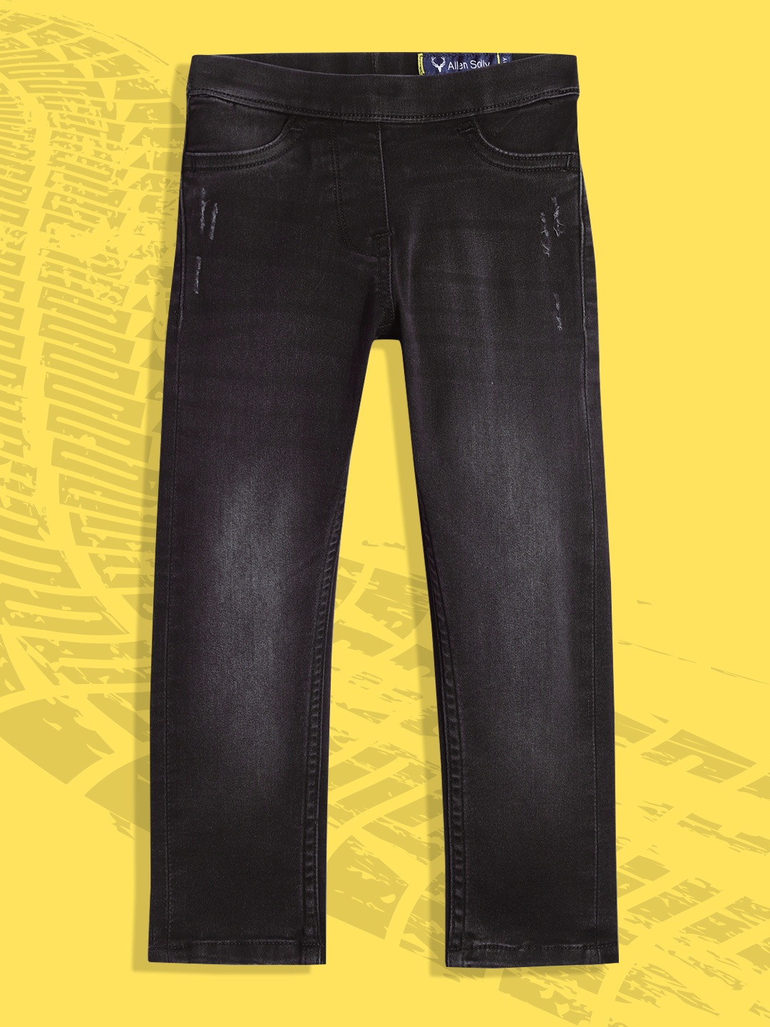 

Allen Solly Junior Girls Charcoal Grey Low Distress Light Fade Stretchable Jeans