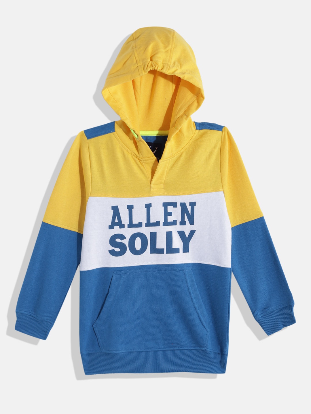 

Allen Solly Junior Boys Colourblocked Hooded Sweatshirt, Yellow