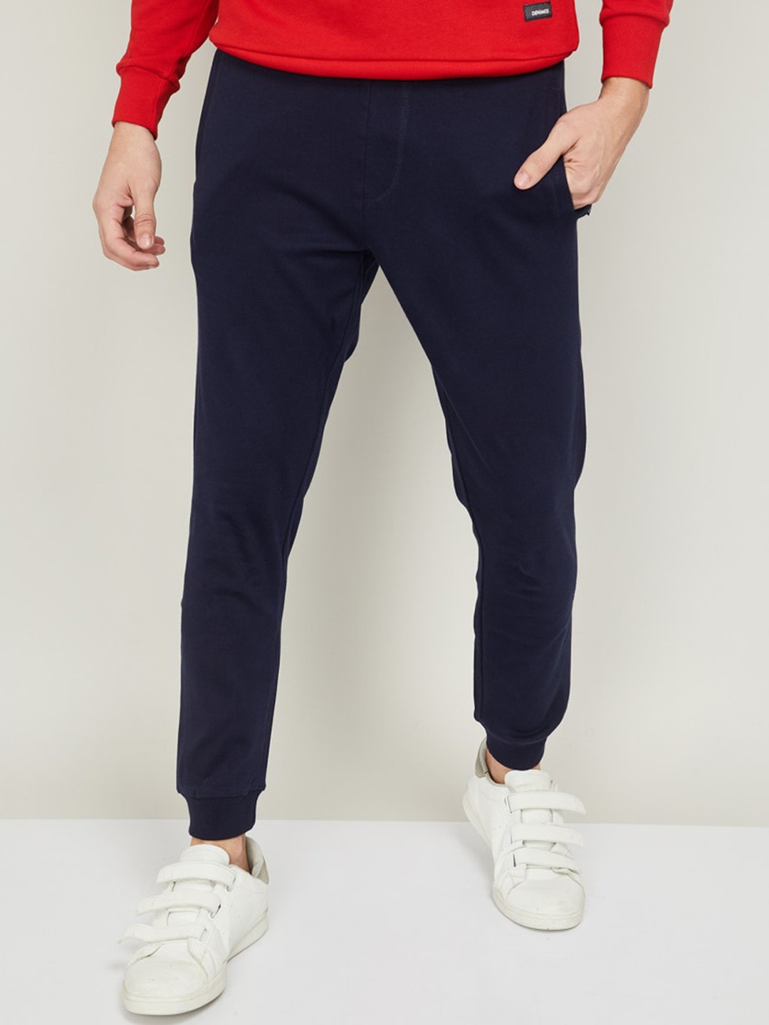 

Fame Forever by Lifestyle Men Navy Blue Solid Regular-Fit Pure Cotton Joggers Track Pants