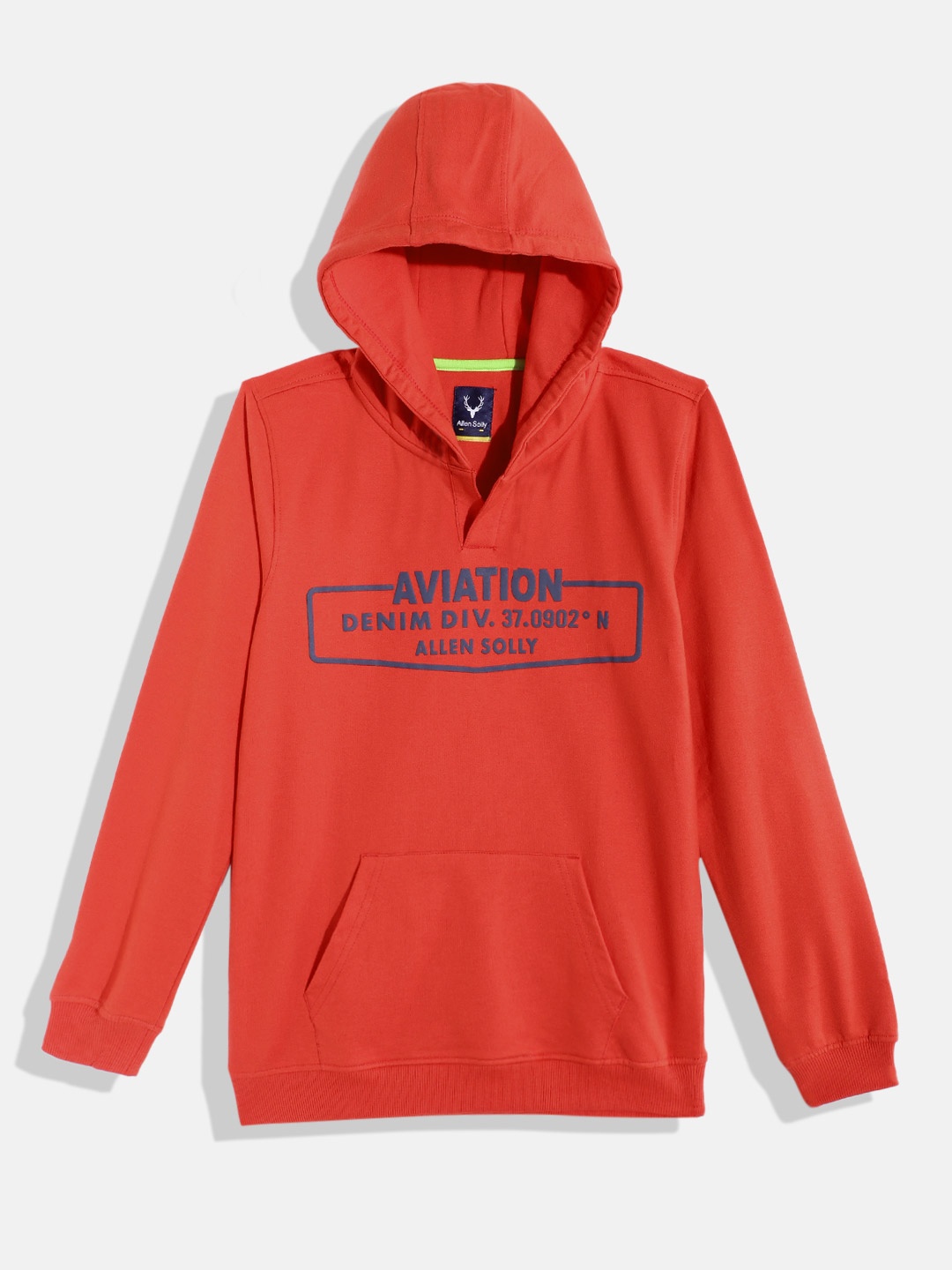 

Allen Solly Junior Boys Typography Printed Hooded Sweatshirt, Red