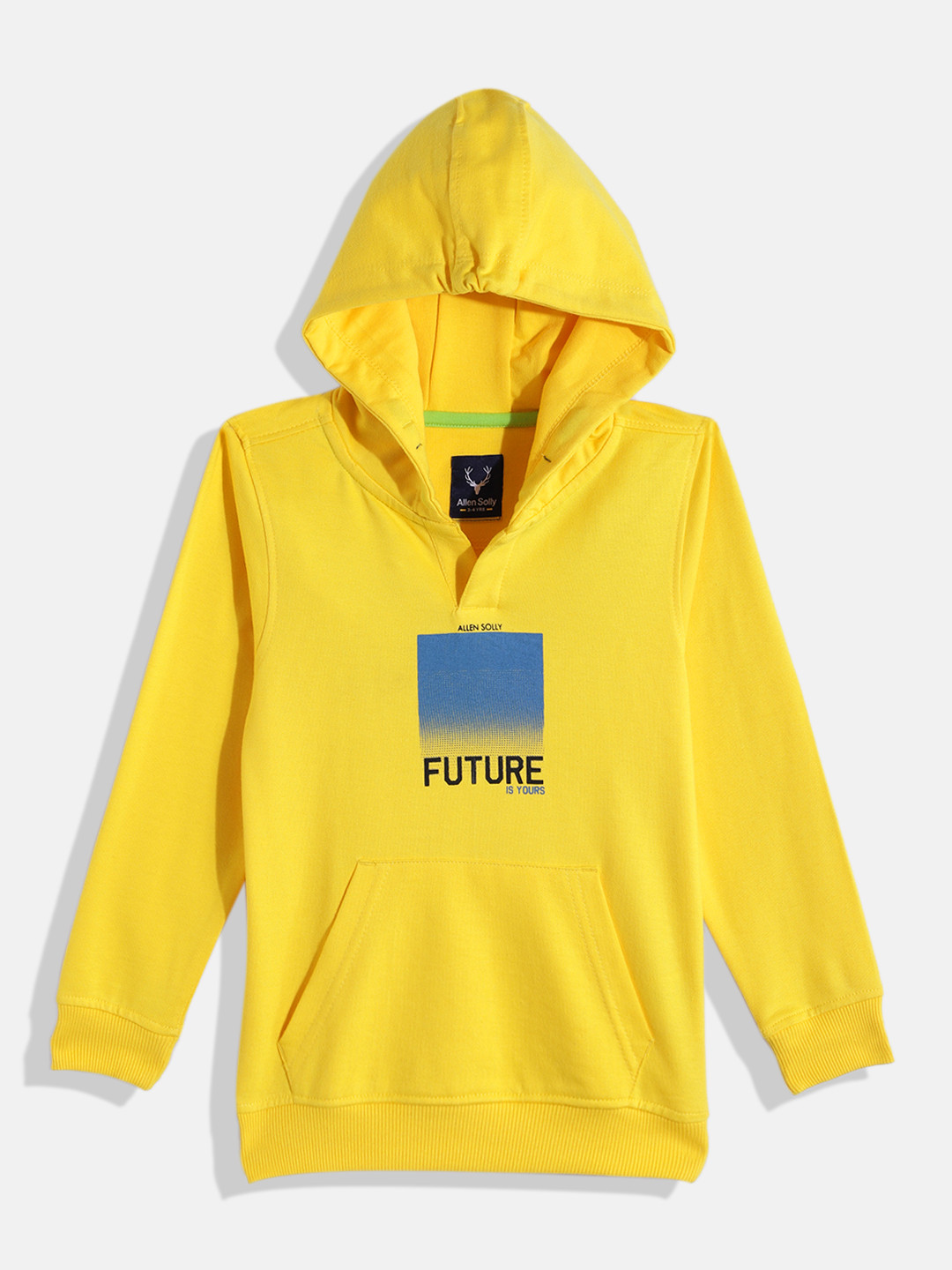 

Allen Solly Junior Boys Typography Printed Hooded Sweatshirt, Yellow