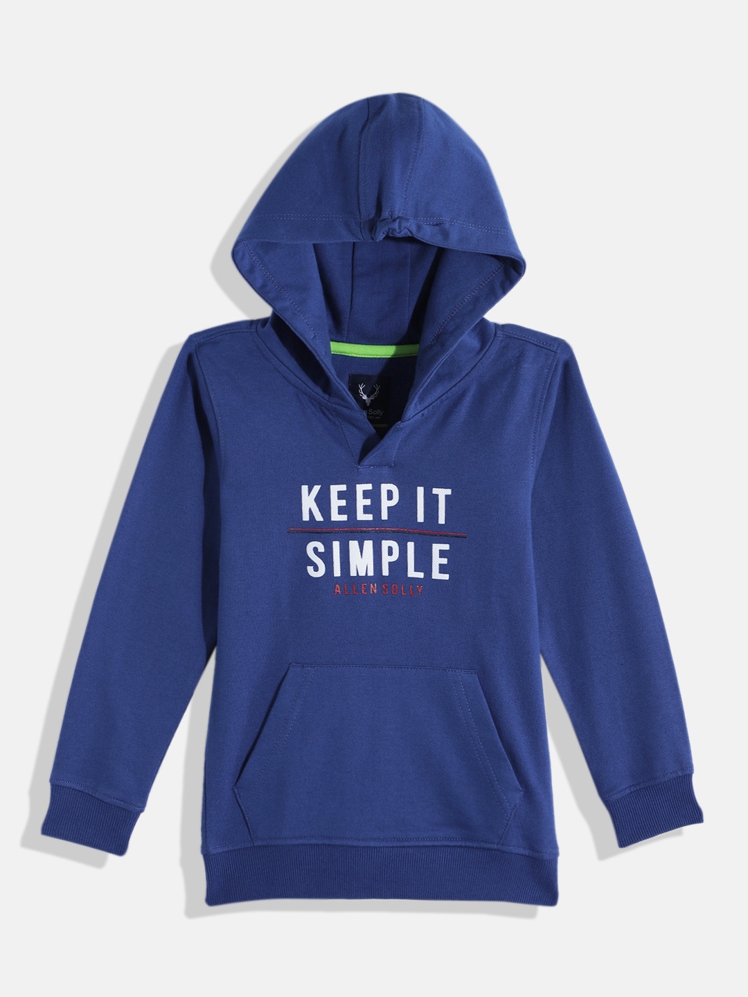 

Allen Solly Junior Boys Typography Printed Hooded Sweatshirt, Blue