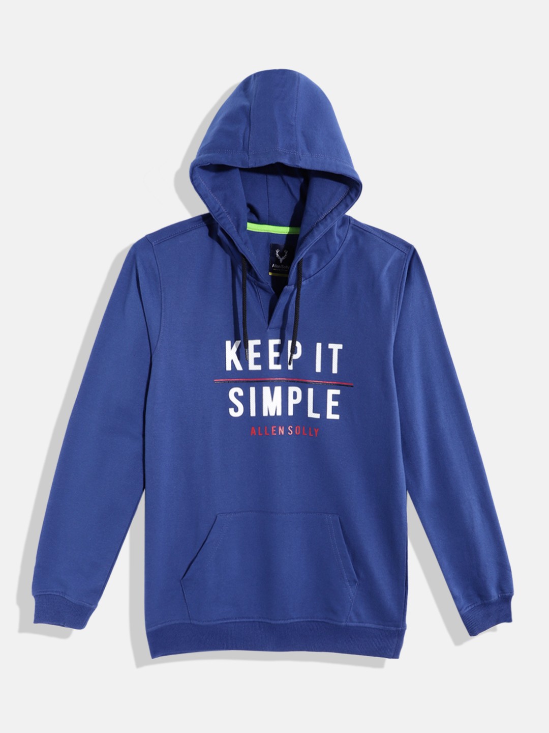 

Allen Solly Junior Boys Typography Printed Hooded Sweatshirt, Blue