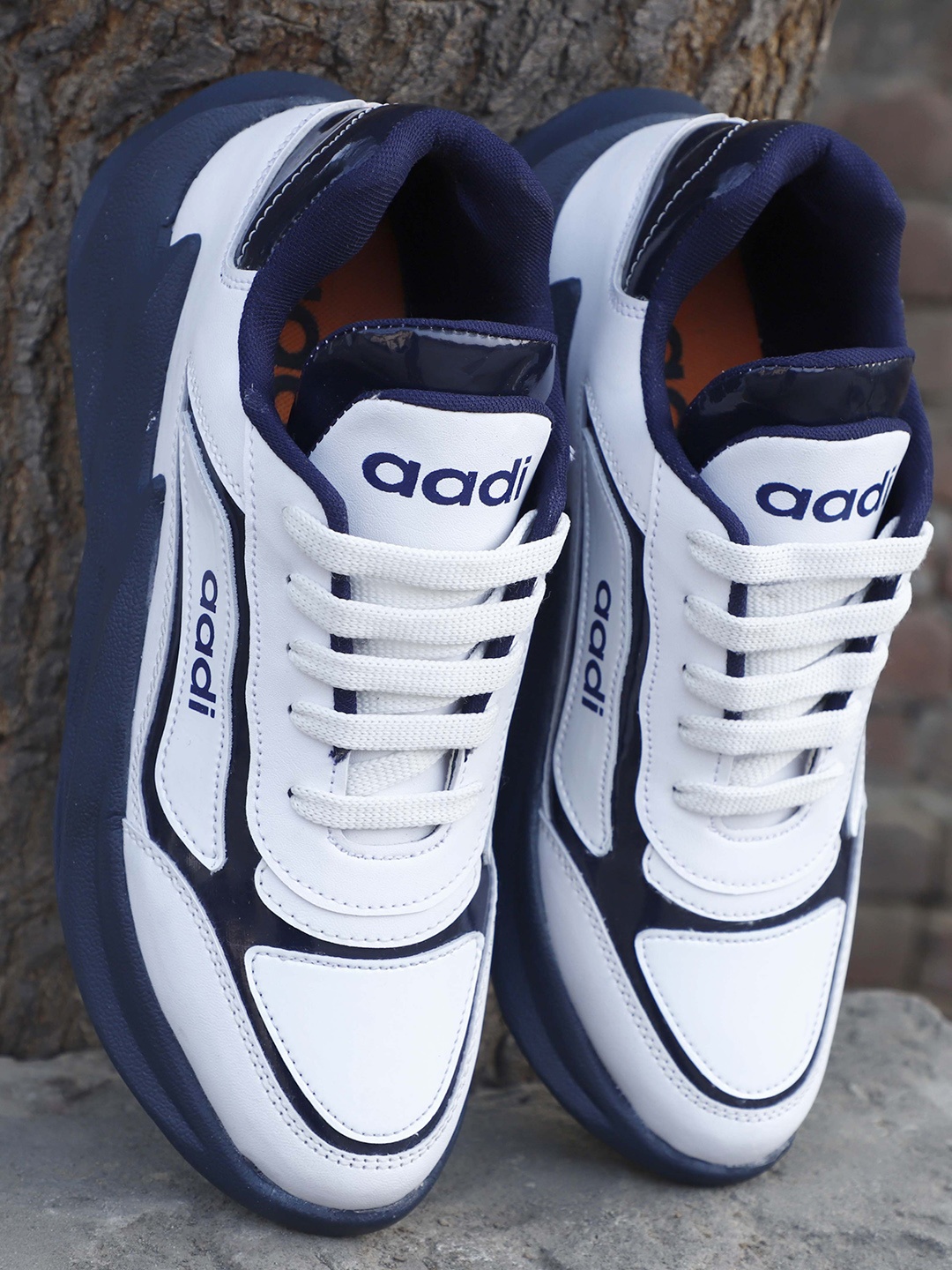 

aadi Men Blue Printed Sneakers