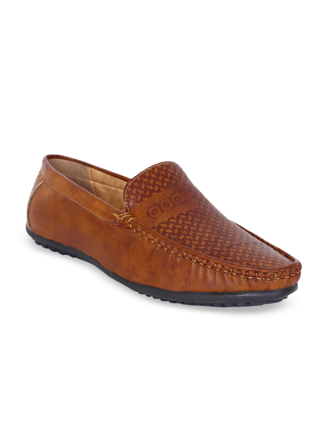 

aadi Men Brown Perforations Loafers