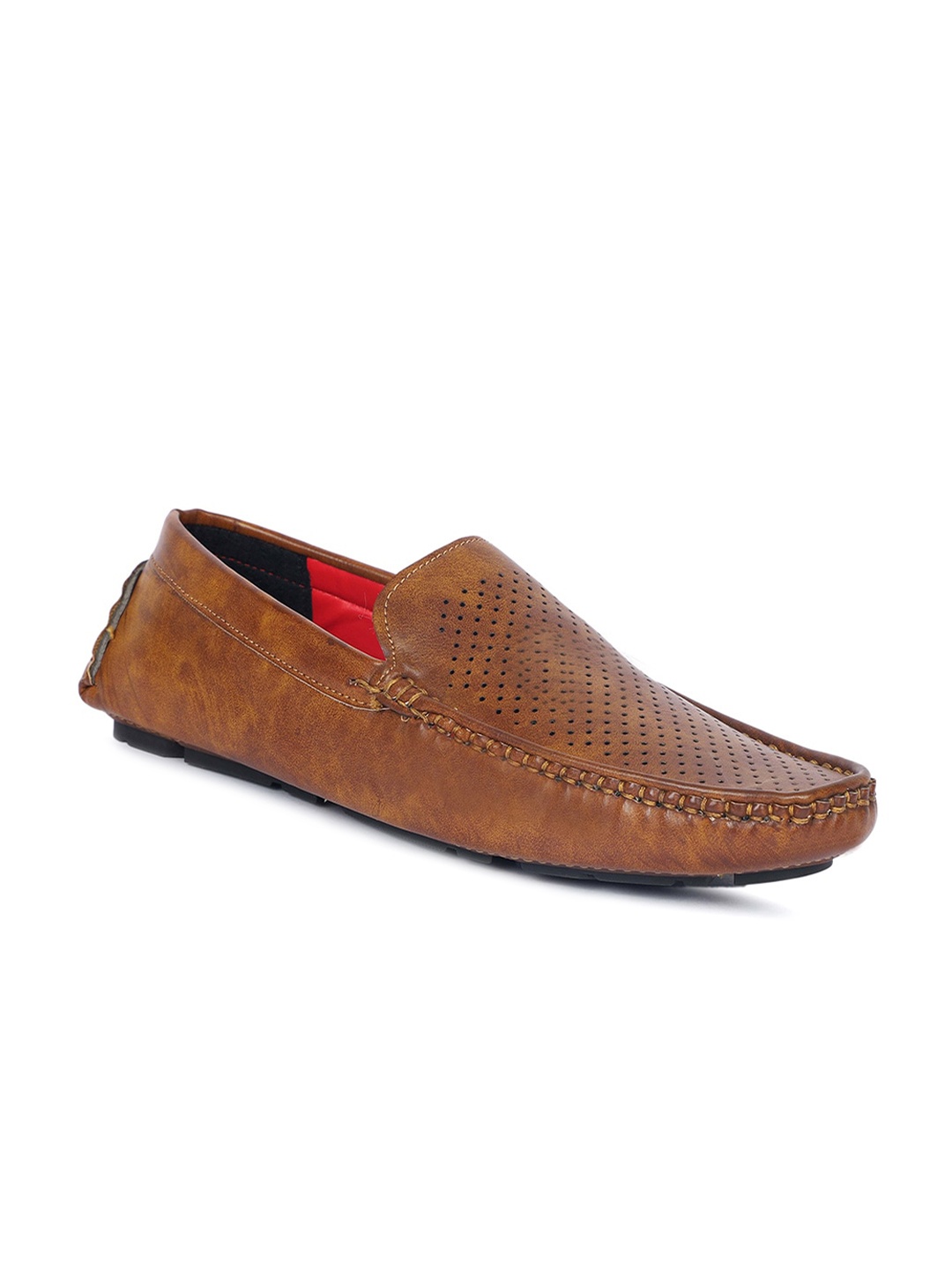 

aadi Men Brown Perforations Driving Shoes