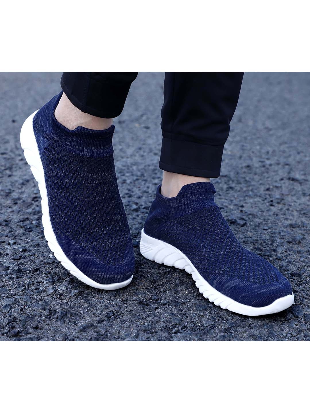 

aadi Men Blue Woven Design Sneakers