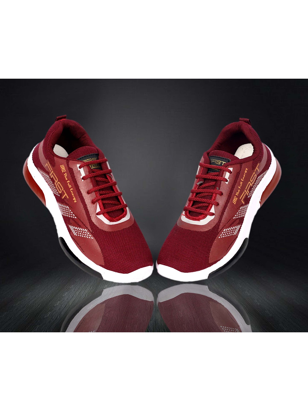 

aadi Men Maroon Colourblocked Sneakers