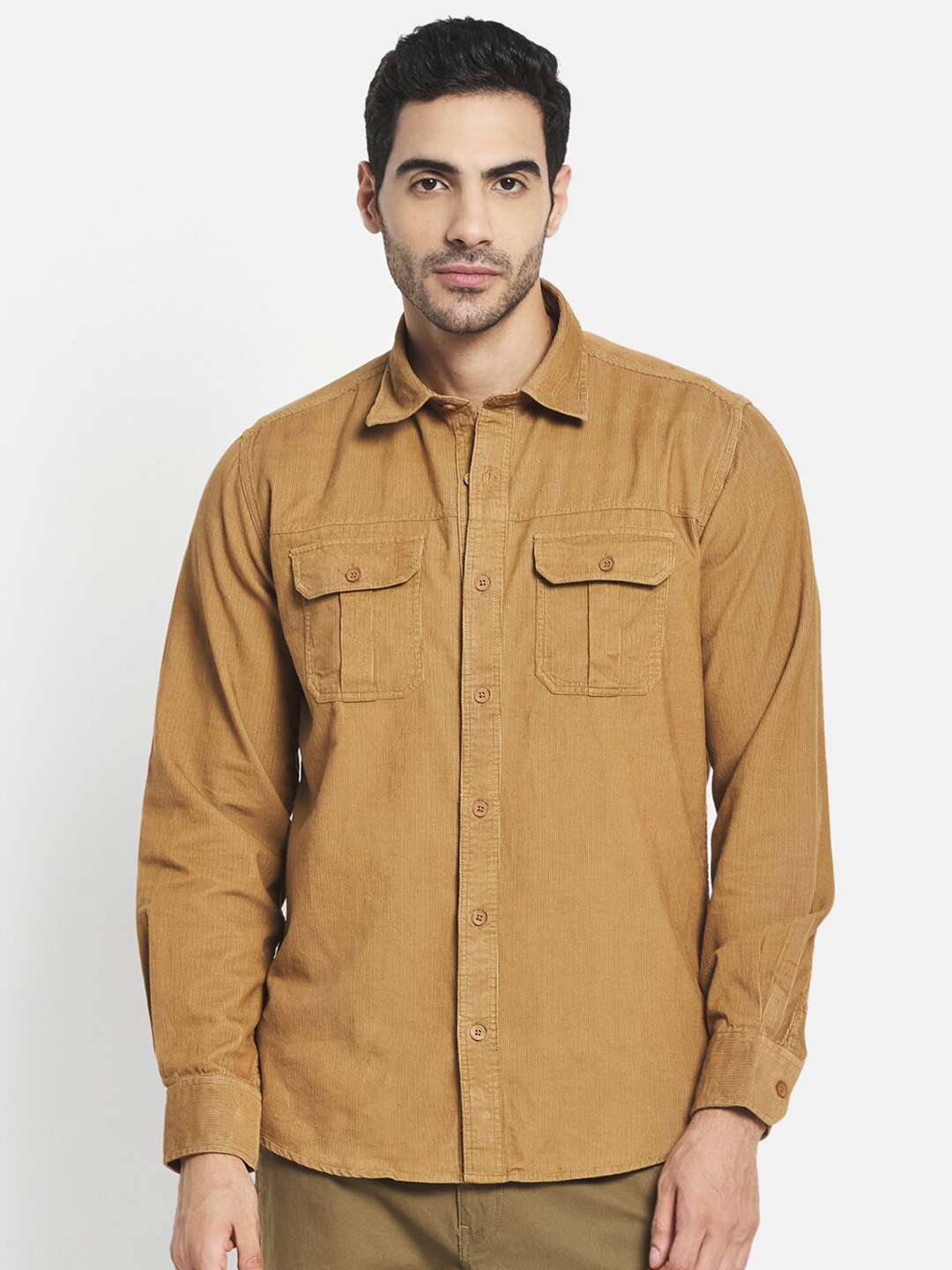 

METTLE Men Khaki Casual Shirt