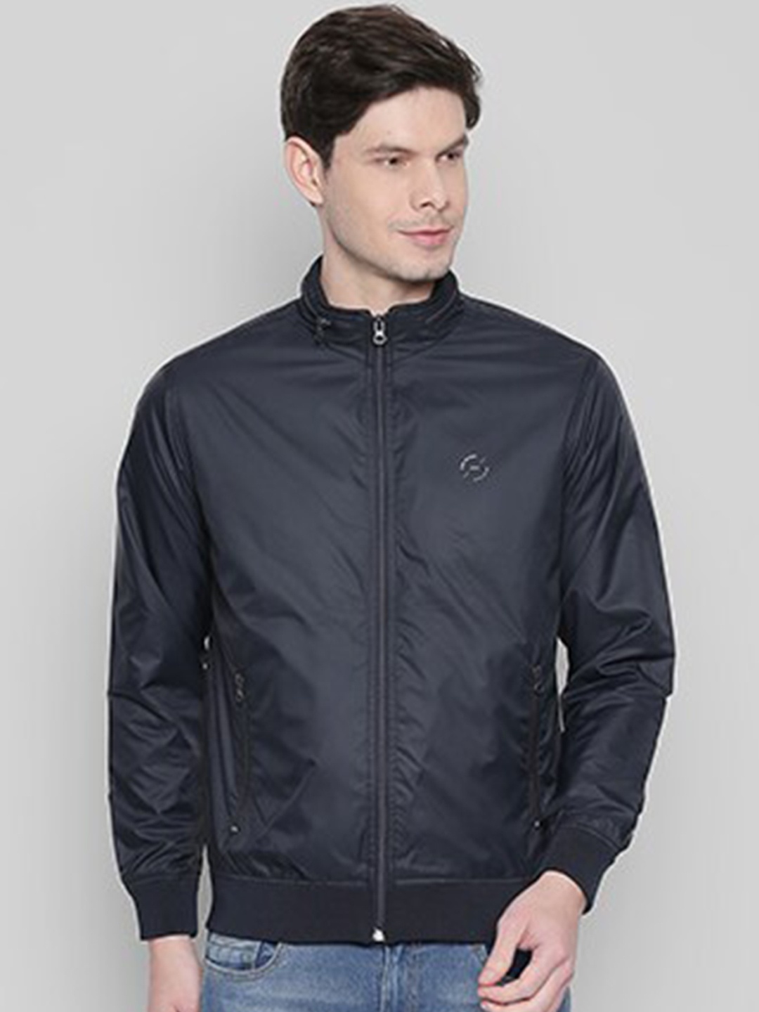 

Status Quo Men Navy Blue dark sapphire Lightweight Crop Sporty Jacket