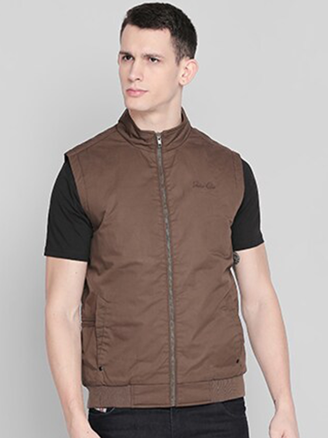 

Status Quo Men Coffee Brown Colourblocked Lightweight Longline Sporty Jacket