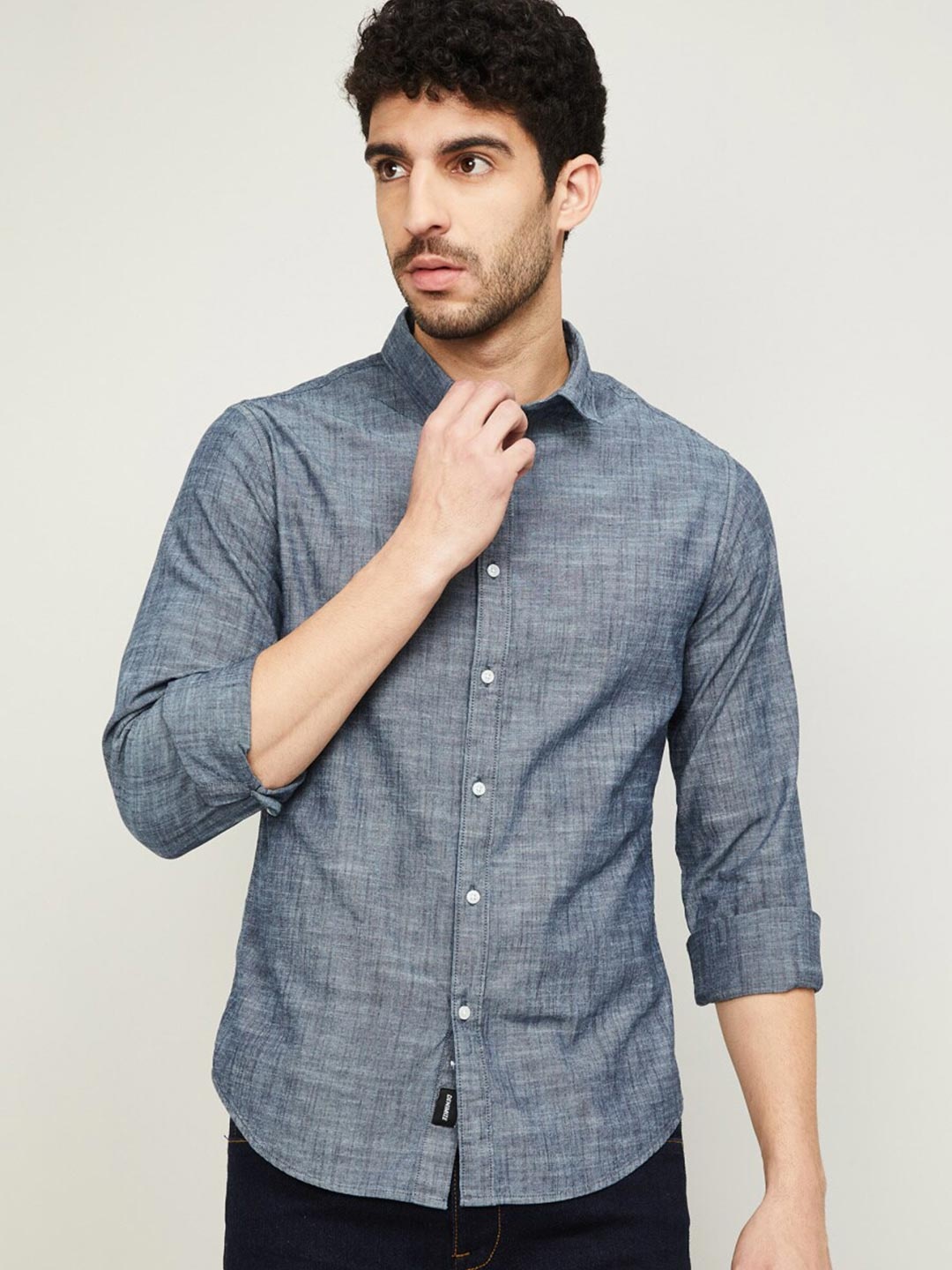 

Fame Forever by Lifestyle Men Navy Blue Casual Shirt