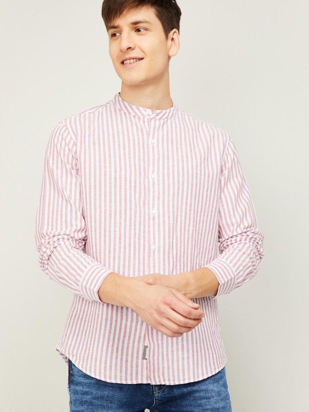 

Fame Forever by Lifestyle Men Red Striped Casual Shirt