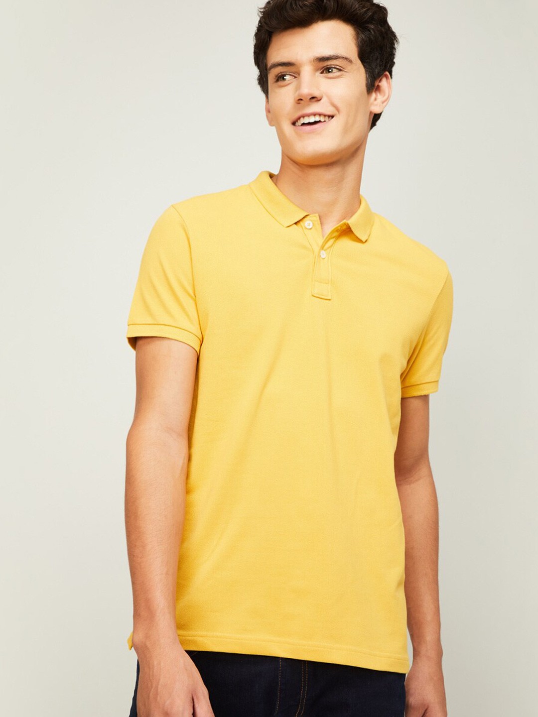 

Fame Forever by Lifestyle Men Yellow Polo Collar T-shirt