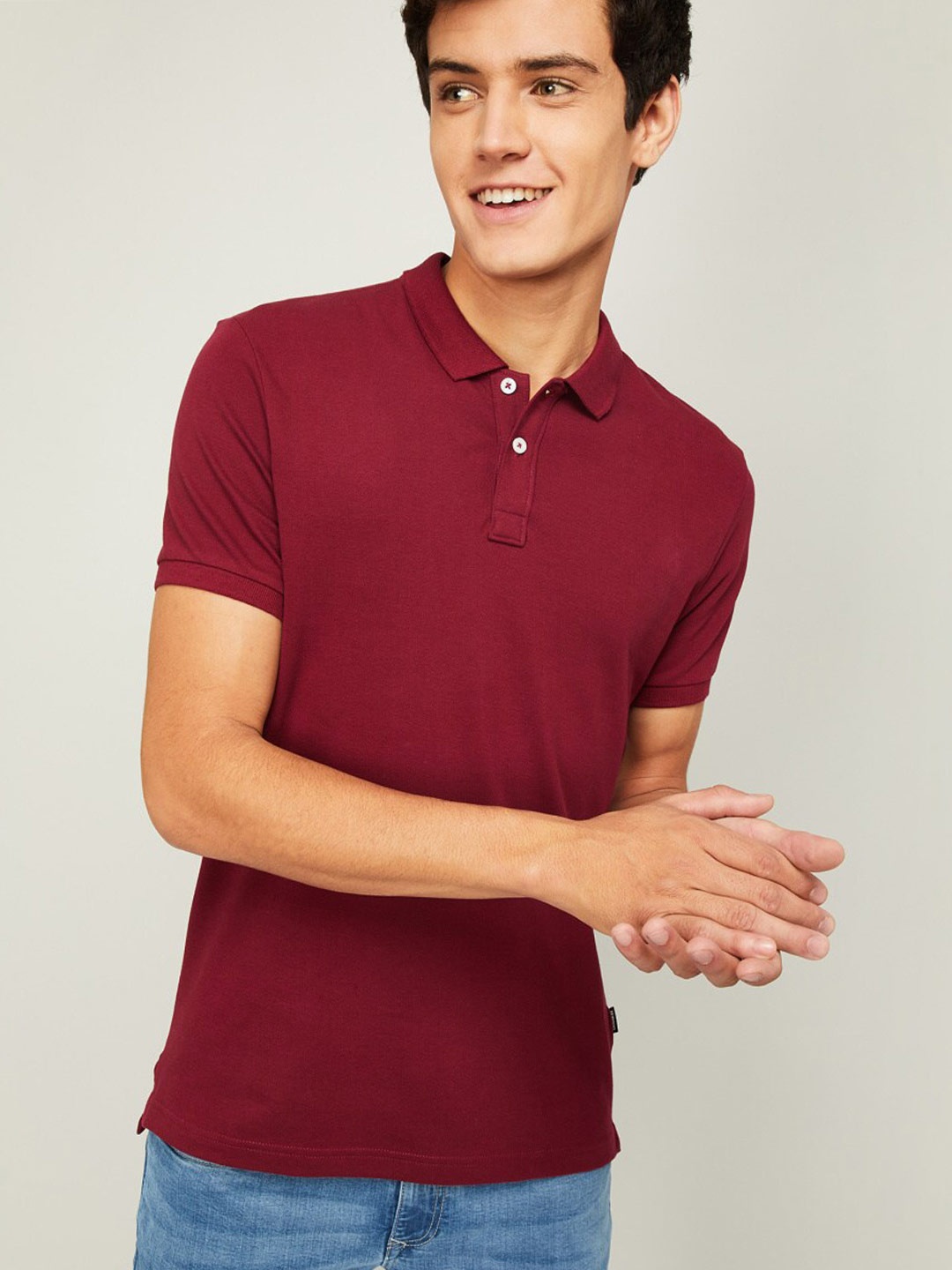 

Fame Forever by Lifestyle Men Red Polo Collar T-shirt