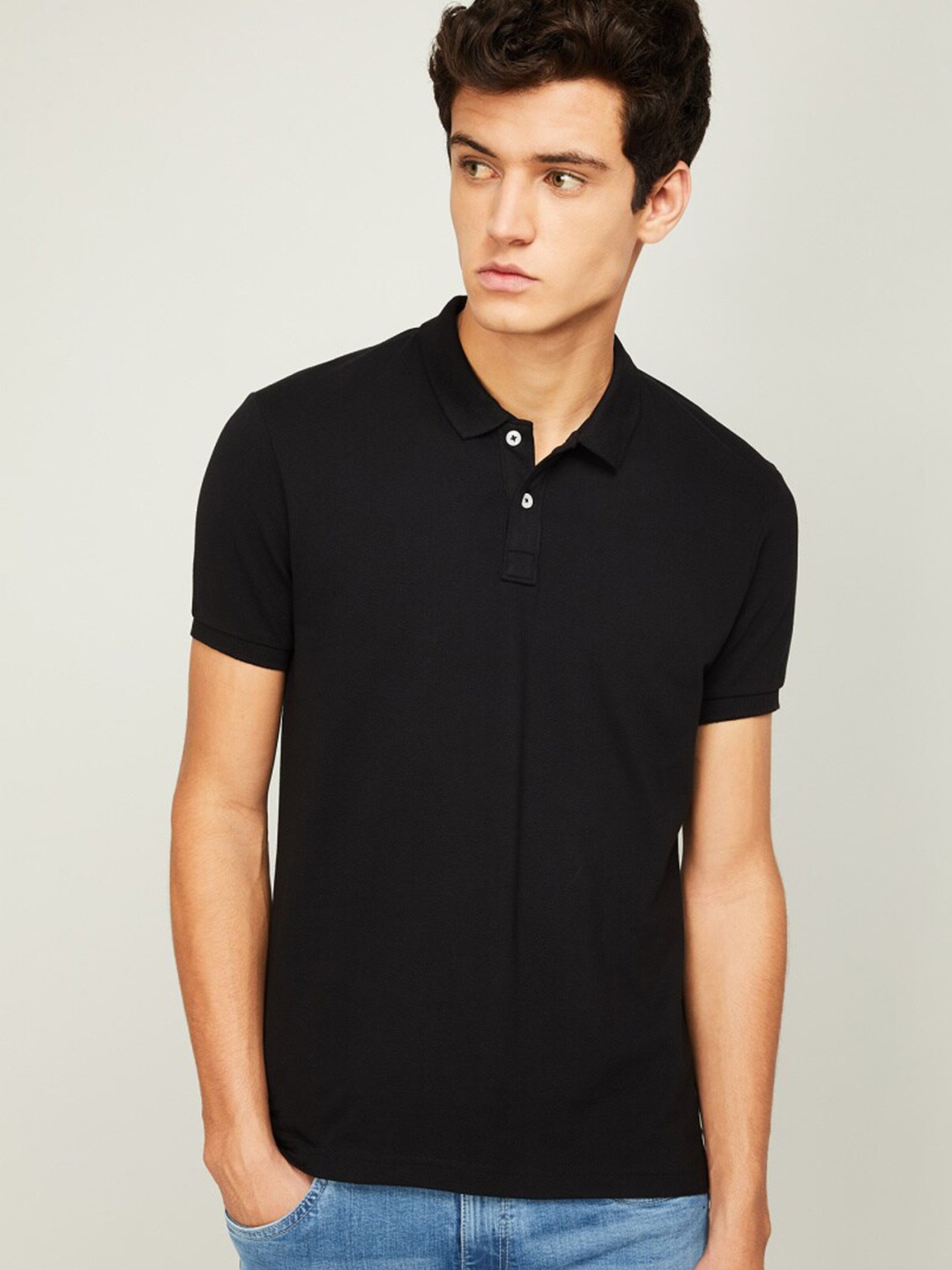 

Fame Forever by Lifestyle Men Black Polo Collar T-shirt