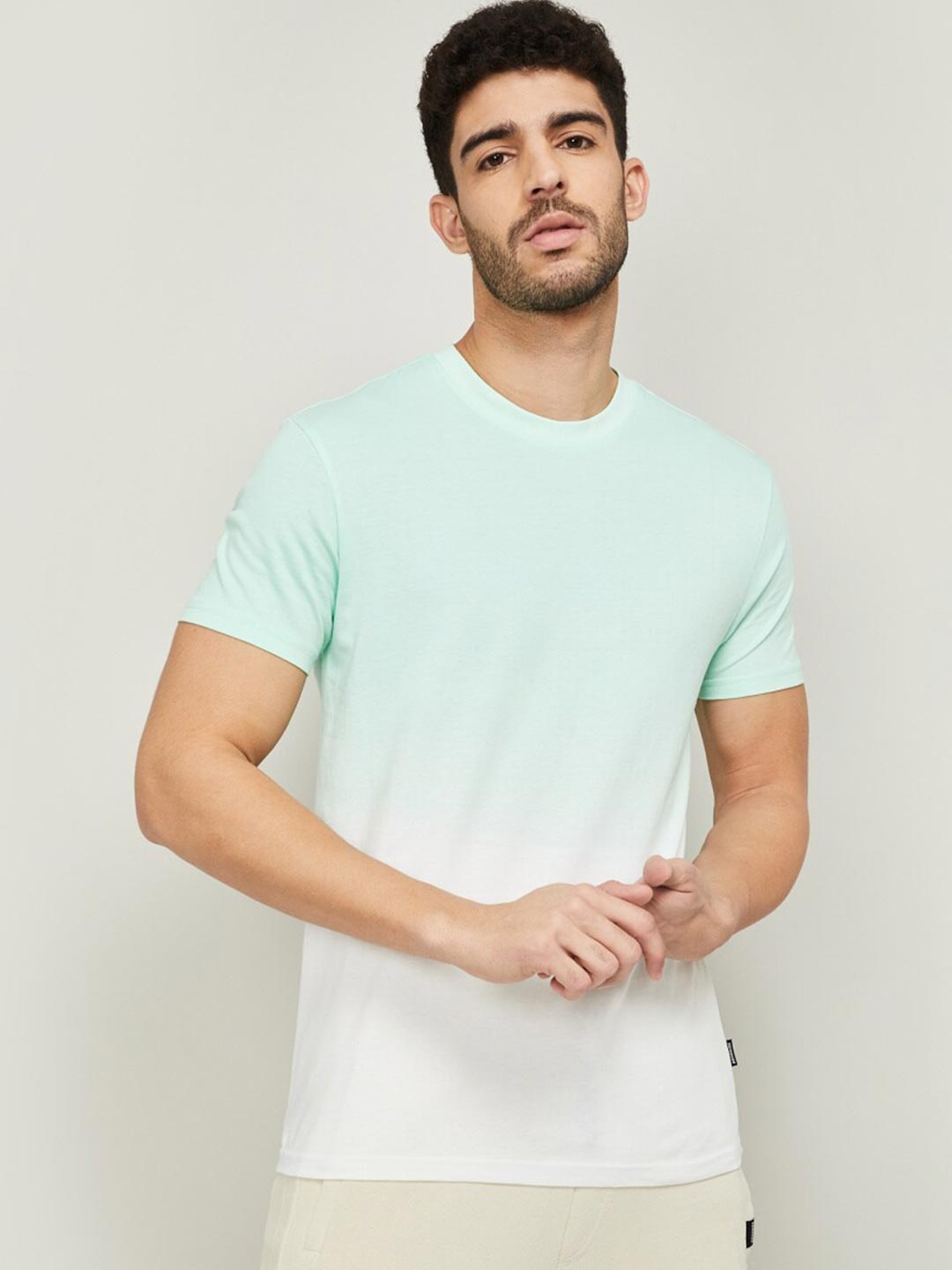 

Fame Forever by Lifestyle Men Green Drop-Shoulder Sleeves Raw Edge T-shirt