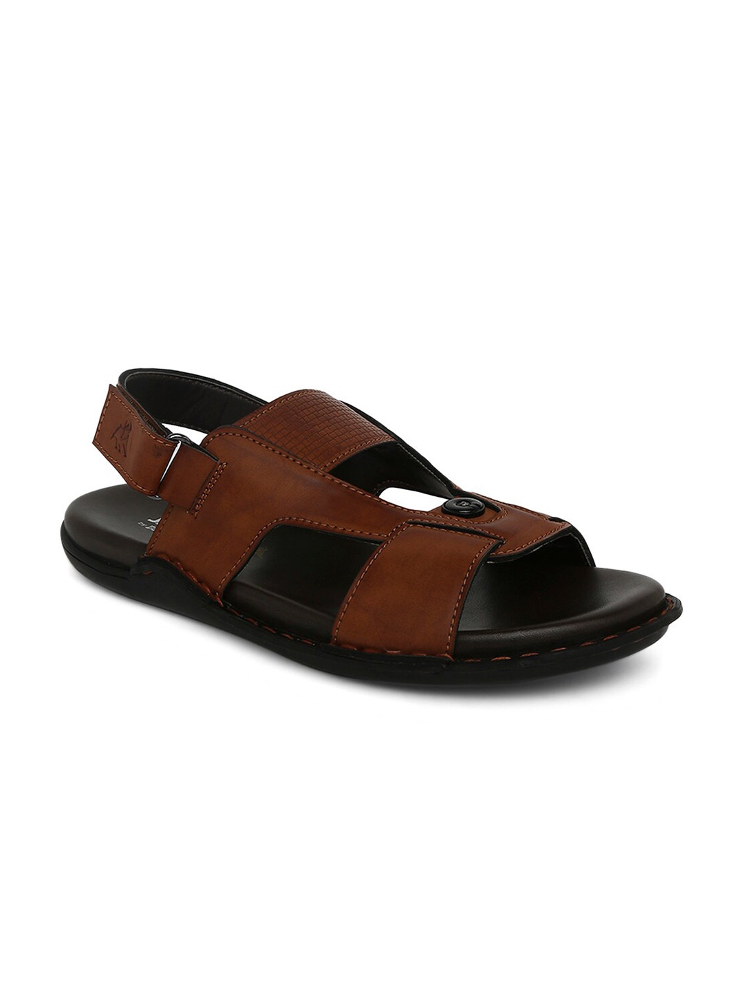 

Buckaroo Men Coffee Brown Solid Vegan Leather Comfort Sandals