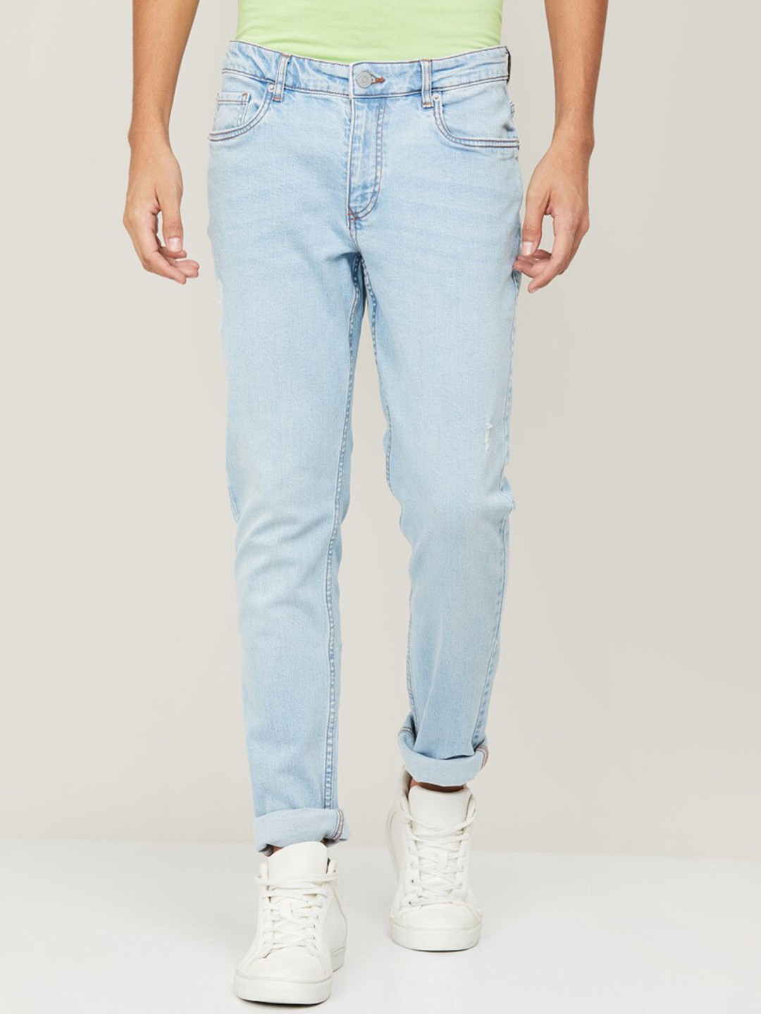 

Fame Forever by Lifestyle Men Blue Low Distress Heavy Fade Jeans