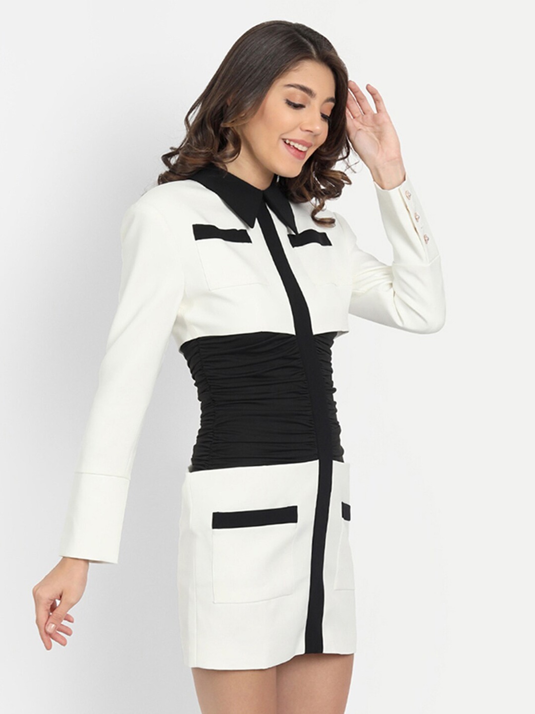 

iki chic White Scuba Formal T-shirt Mini Dress