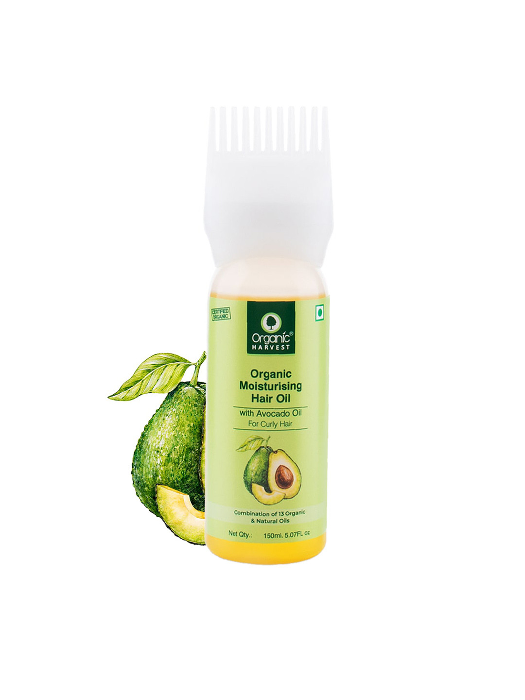 

Organic Harvest Cruelty Free Moisturizing Hair Oil with Avocado Oil for Curly Hair- 150 ml, Green