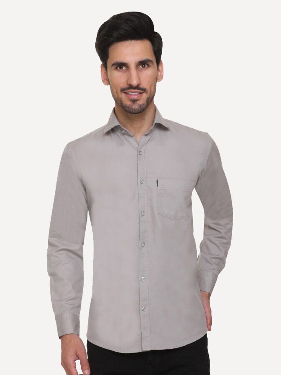 

JOLLY'S Men Grey Straight Casual Shirt