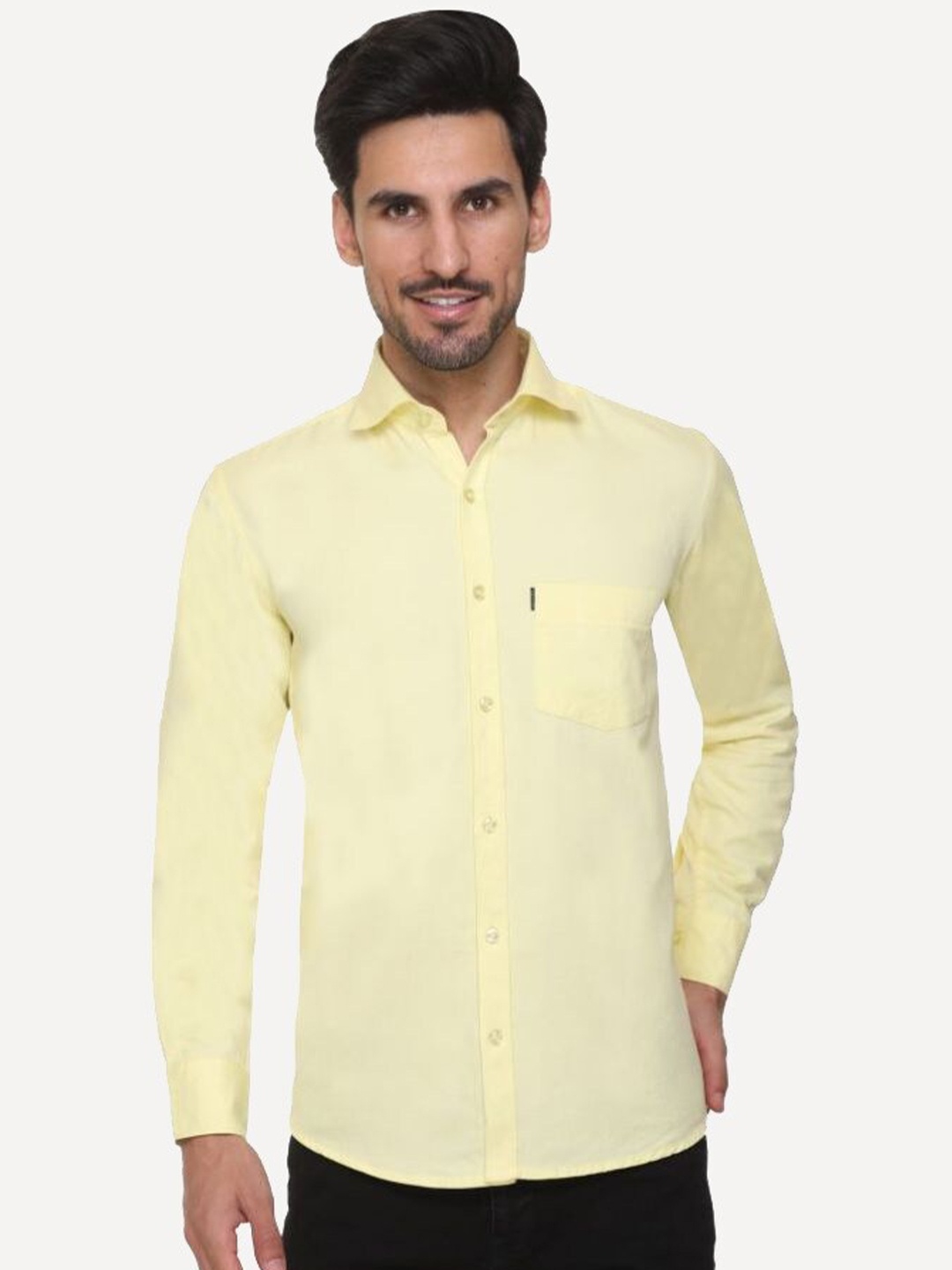 

JOLLY'S Men Yellow Straight Casual Shirt