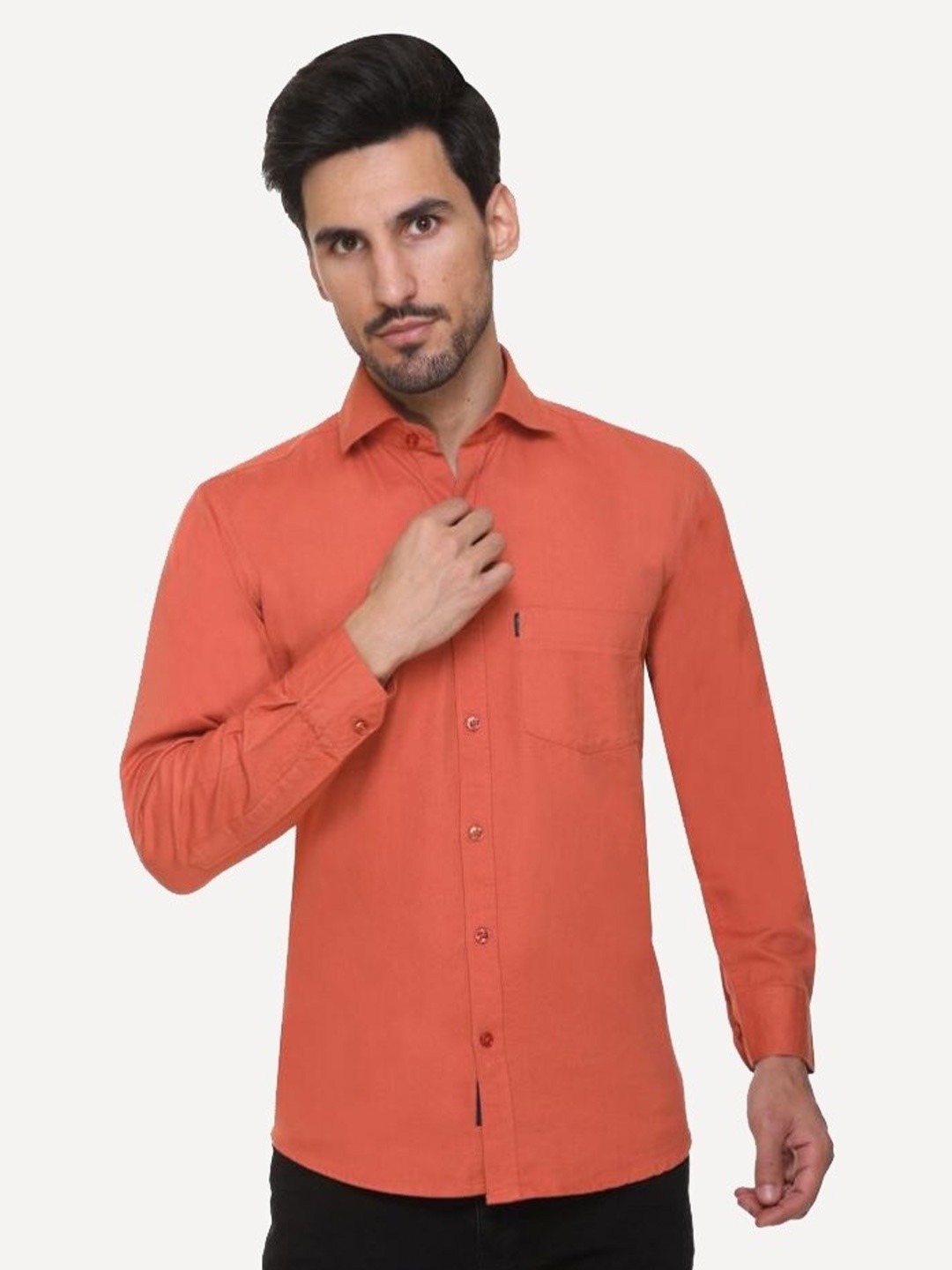 

JOLLY'S Men Copper-Toned Straight Casual Shirt