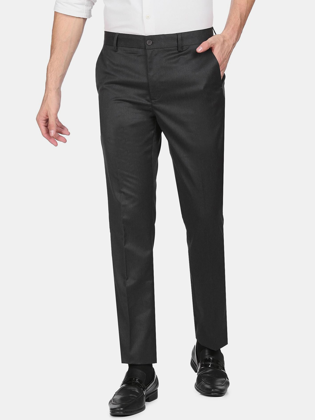 

Excalibur Men Grey Slim Fit Trousers