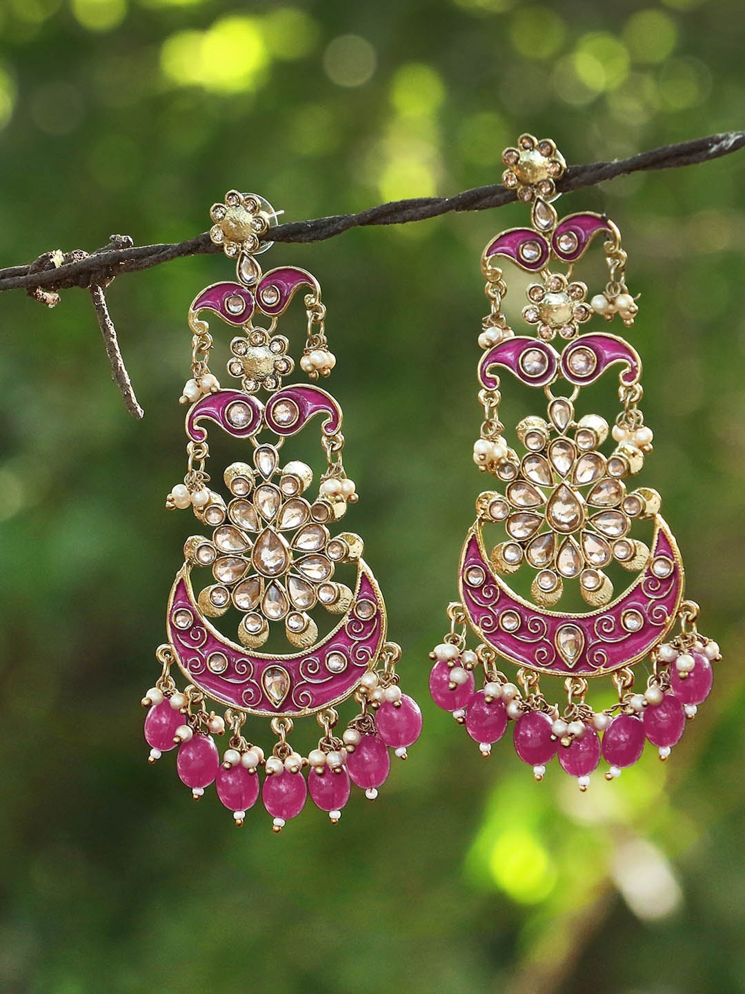 

Adwitiya Collection Gold-Toned Classic Chandbalis Earrings