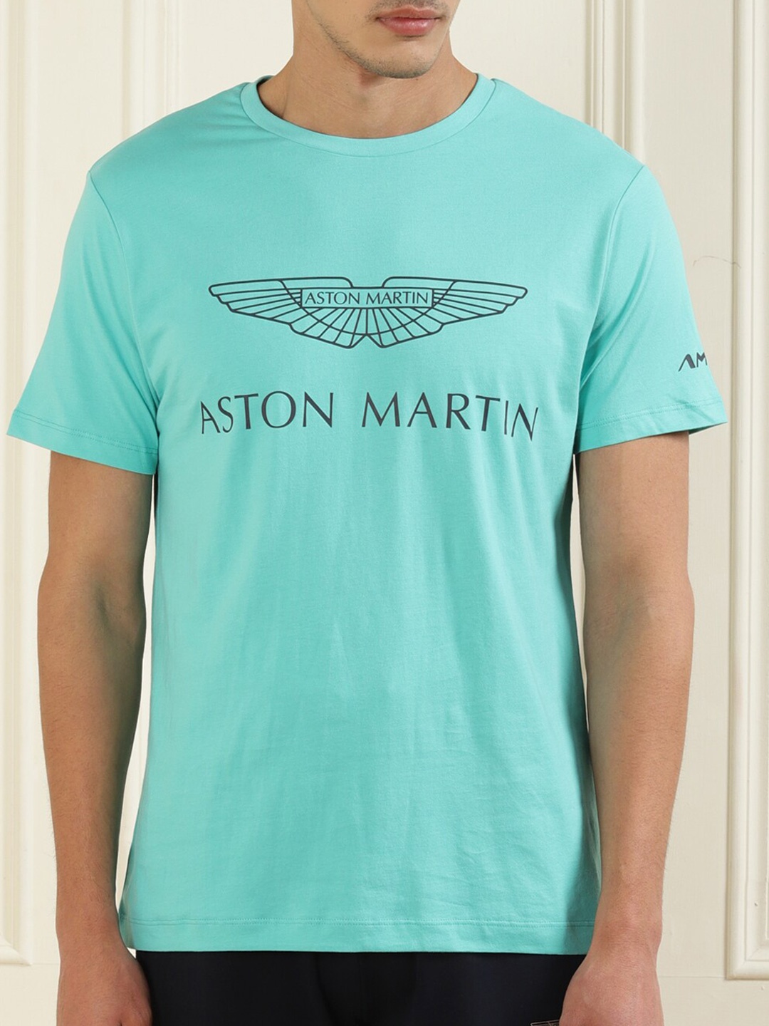 

HACKETT LONDON Men Blue Typography Applique T-shirt