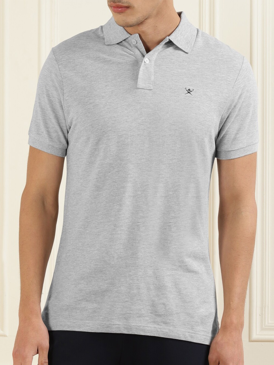 

HACKETT LONDON Men Grey Polo Collar T-shirt