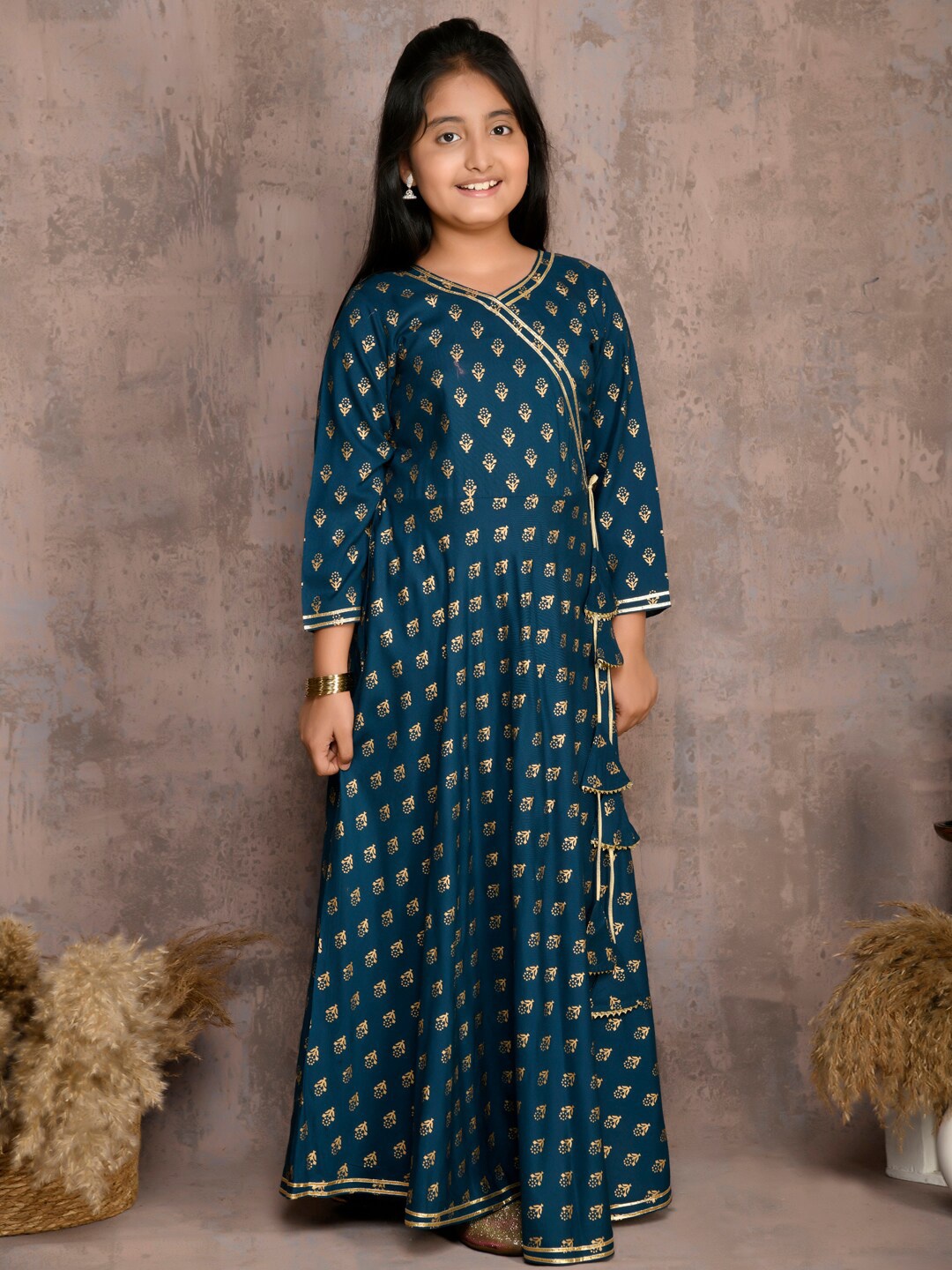 

LilPicks Blue Ethnic Motifs Ethnic Maxi Dress