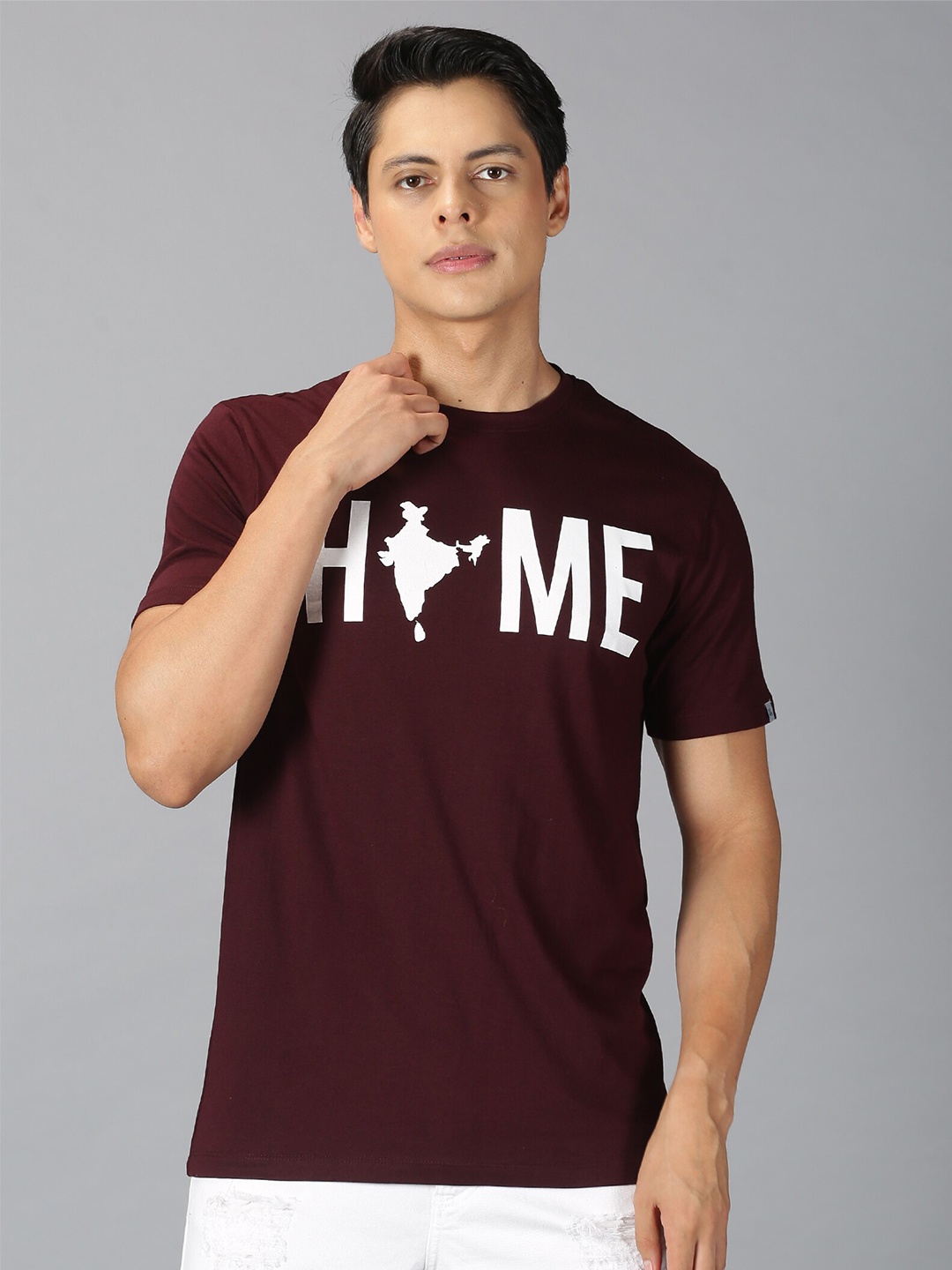 

UrGear Men Maroon Typography Printed T-shirt