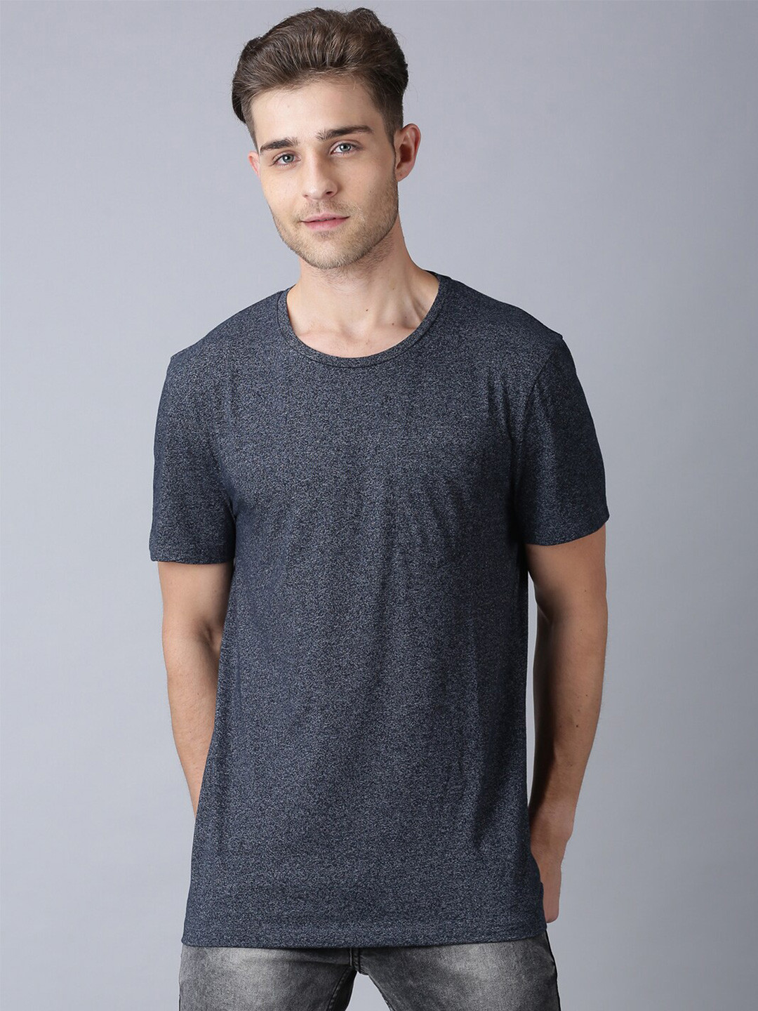 

UrGear Men Grey Raw Edge T-shirt