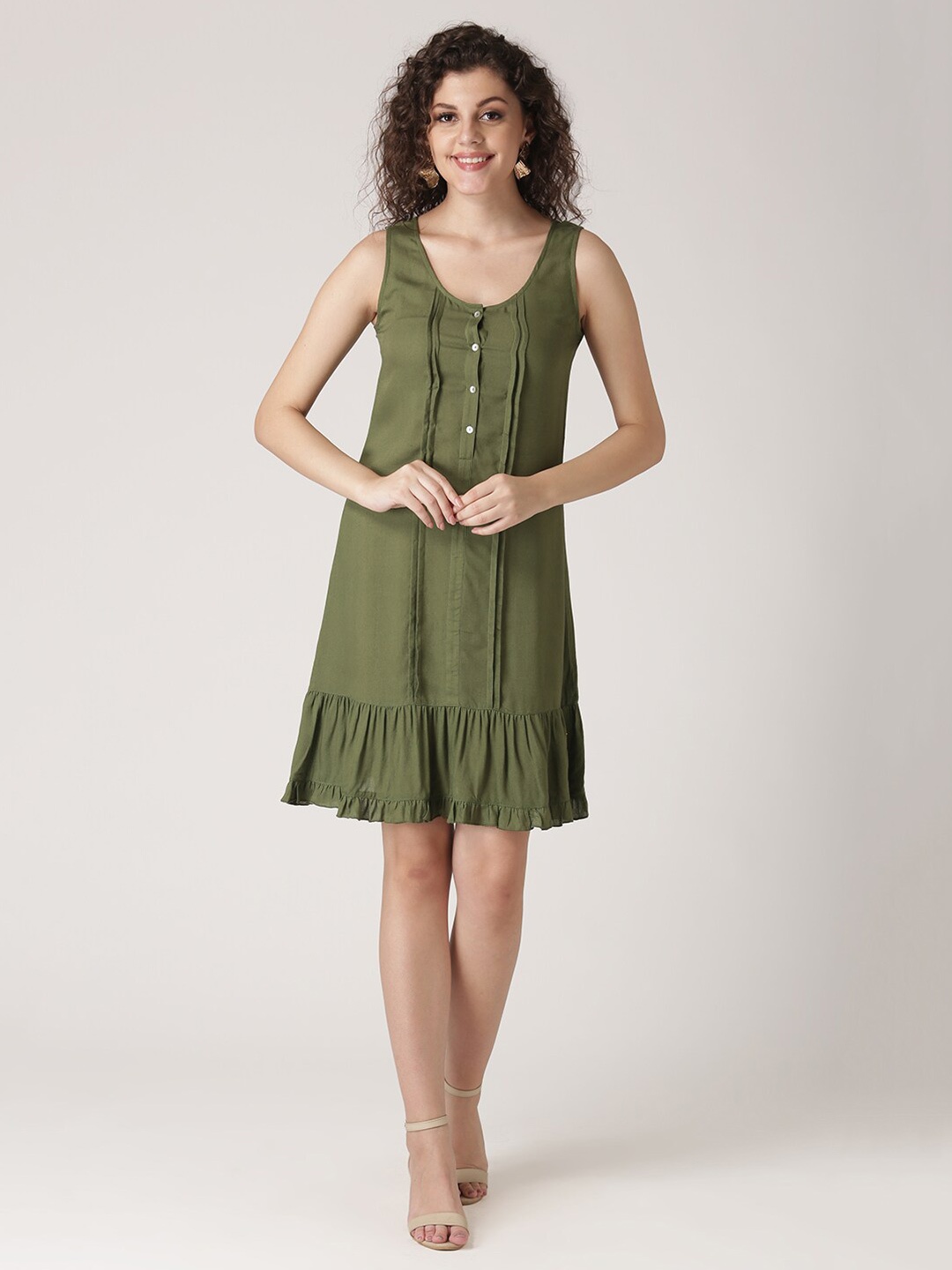 

DressBerry Green & mosstone A-Line Dress