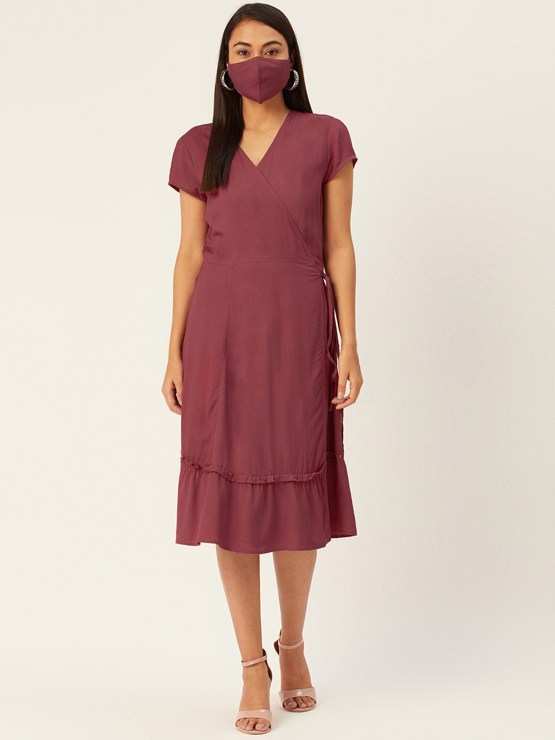 

DressBerry Purple Crepe Midi Dress