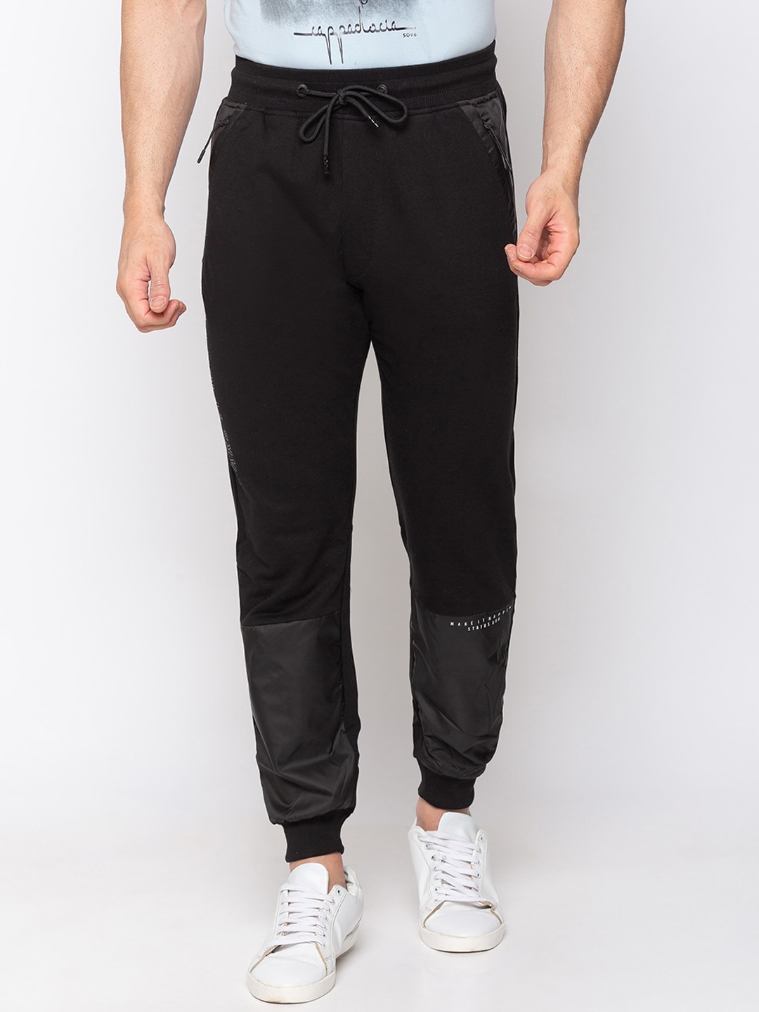 

Status Quo Men Black Solid Cotton Joggers
