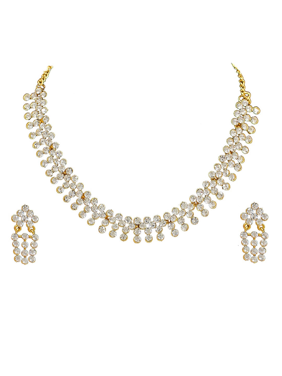 

SAIYONI Gold-Plated Austrian Diamond Studded Choker Jewellery Set