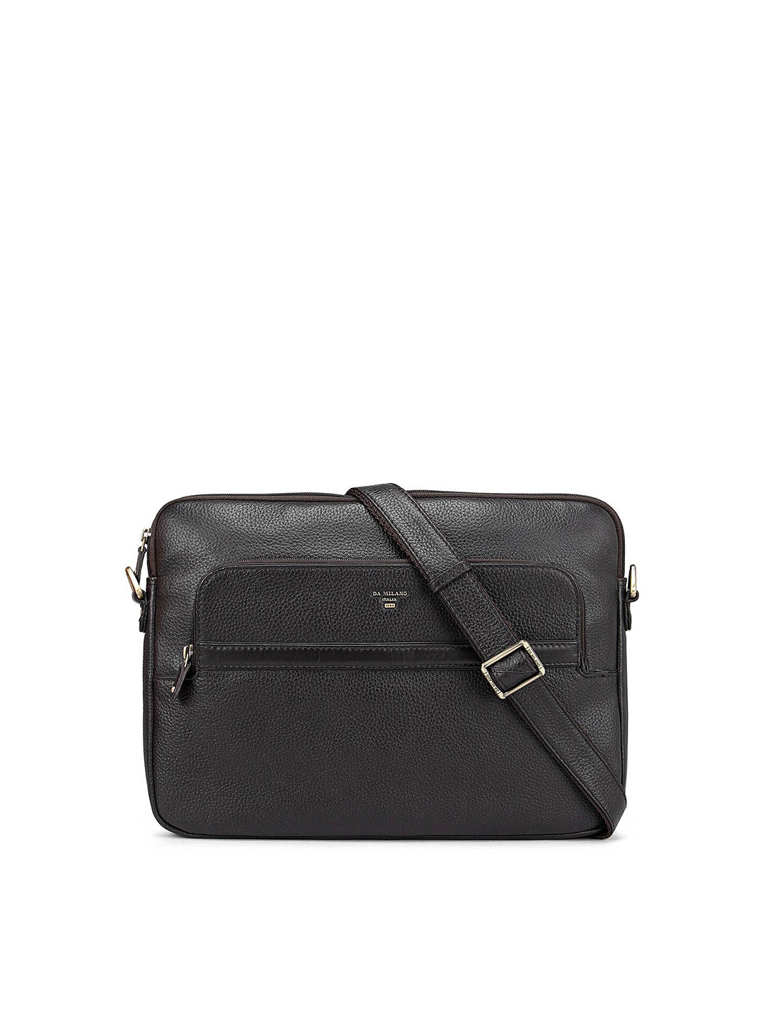 

Da Milano Men Brown & Steel Leather Laptop Sleeve