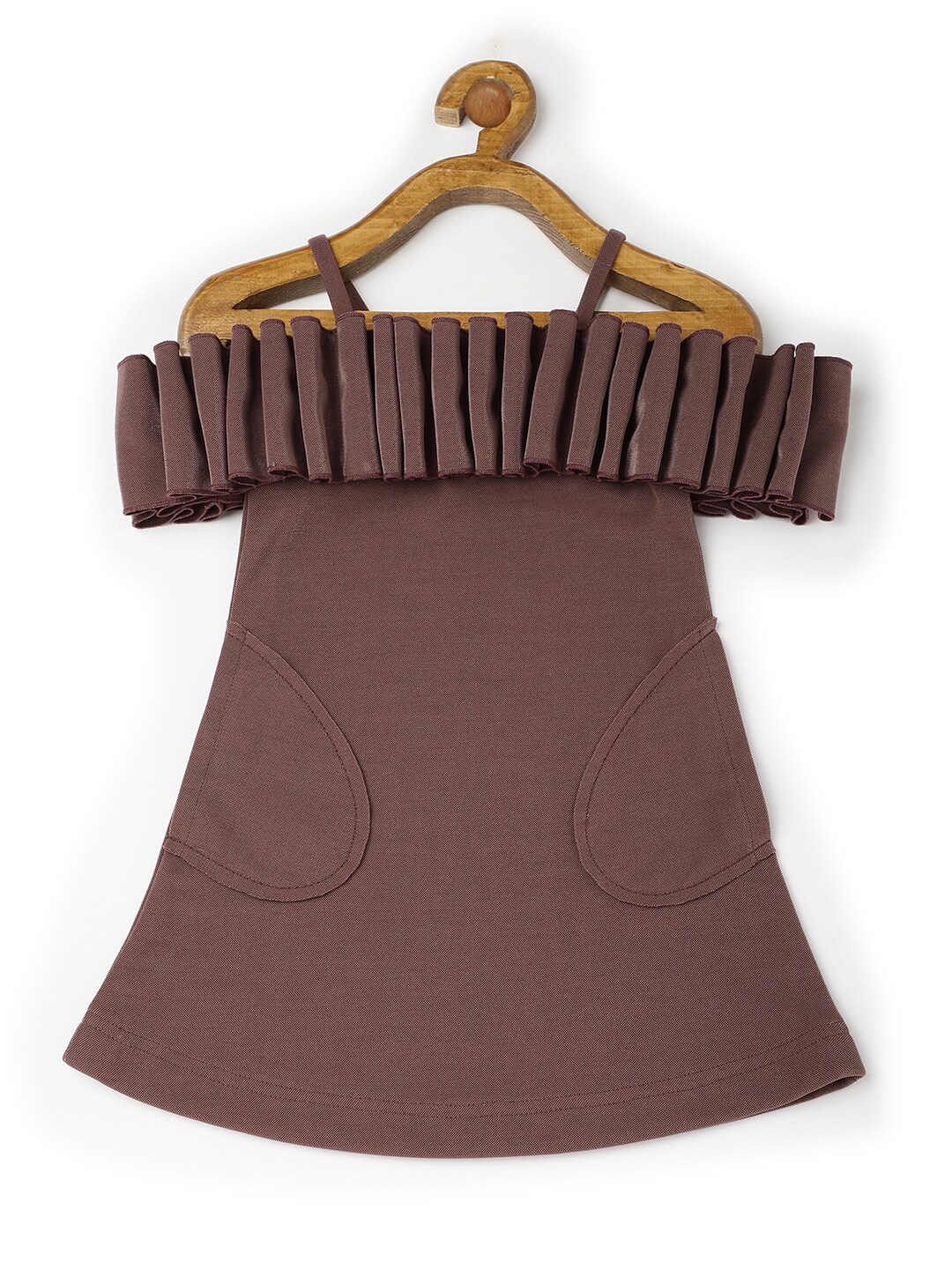 

TIC TAC TOE Brown & white A-Line Dress