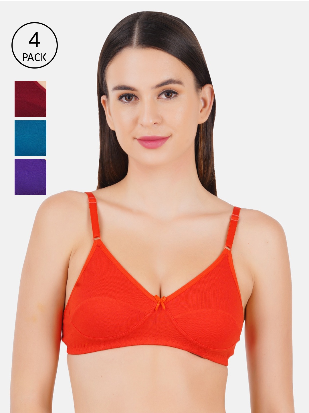 

Ramraj Pack of 4 Everyday Cotton Bra, Navy blue