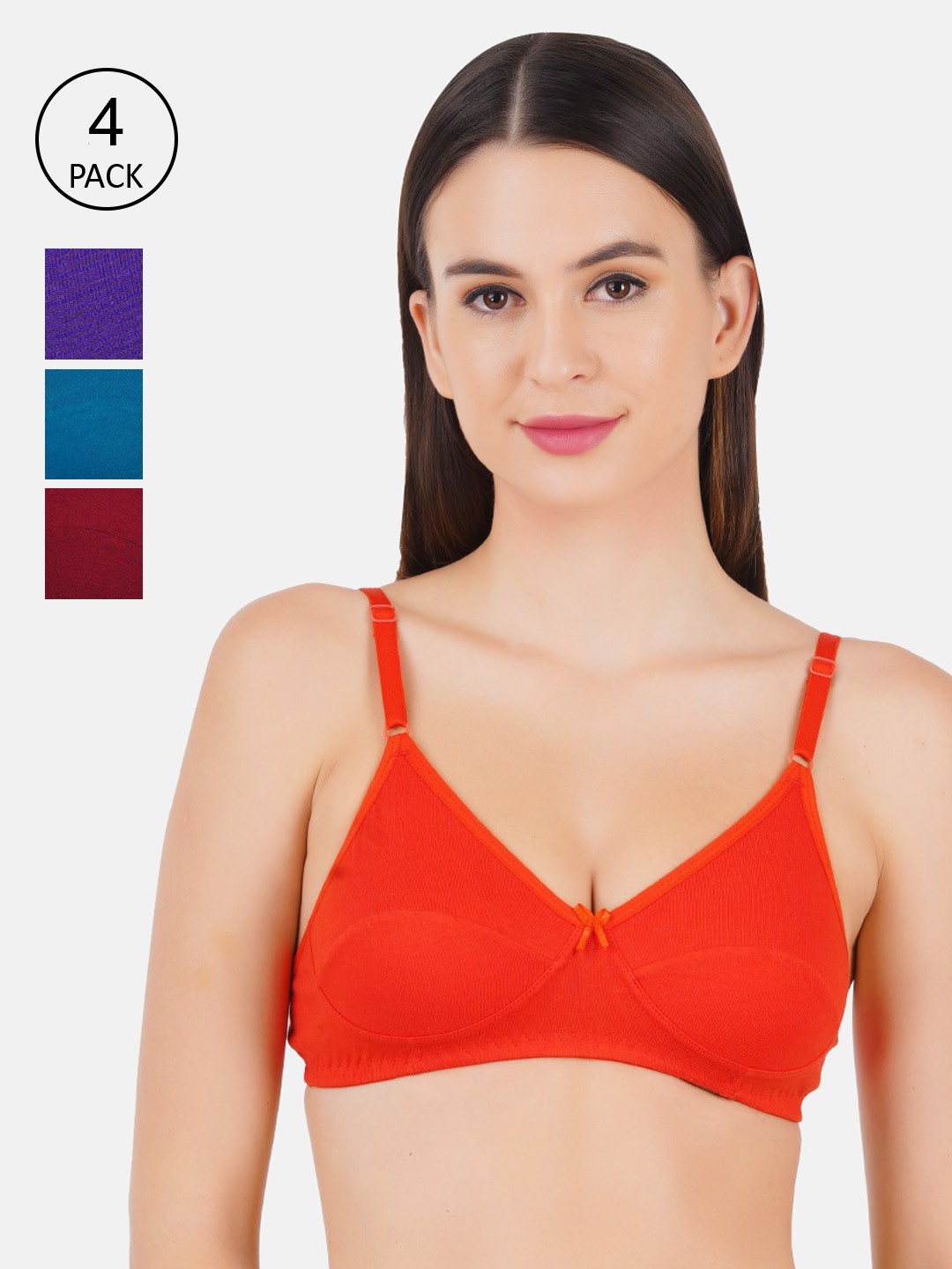 

Ramraj Pack of 4 Everyday Cotton Bra, Orange