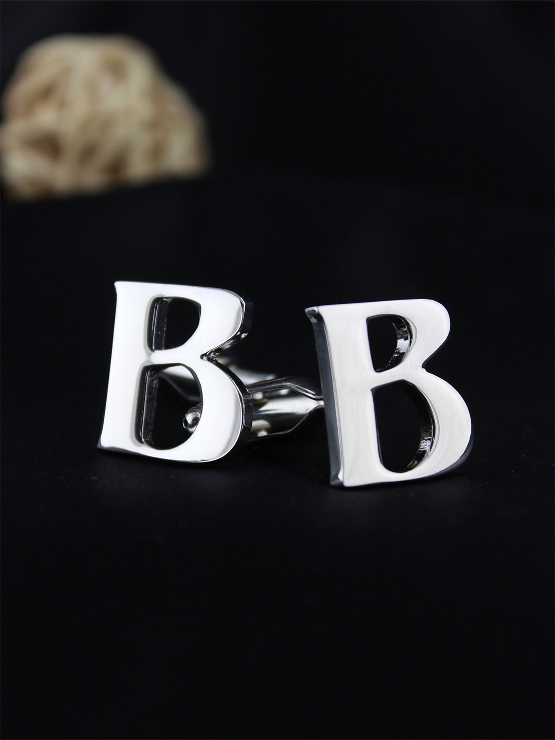 

PELUCHE Silver-Toned Alphabet Cufflink