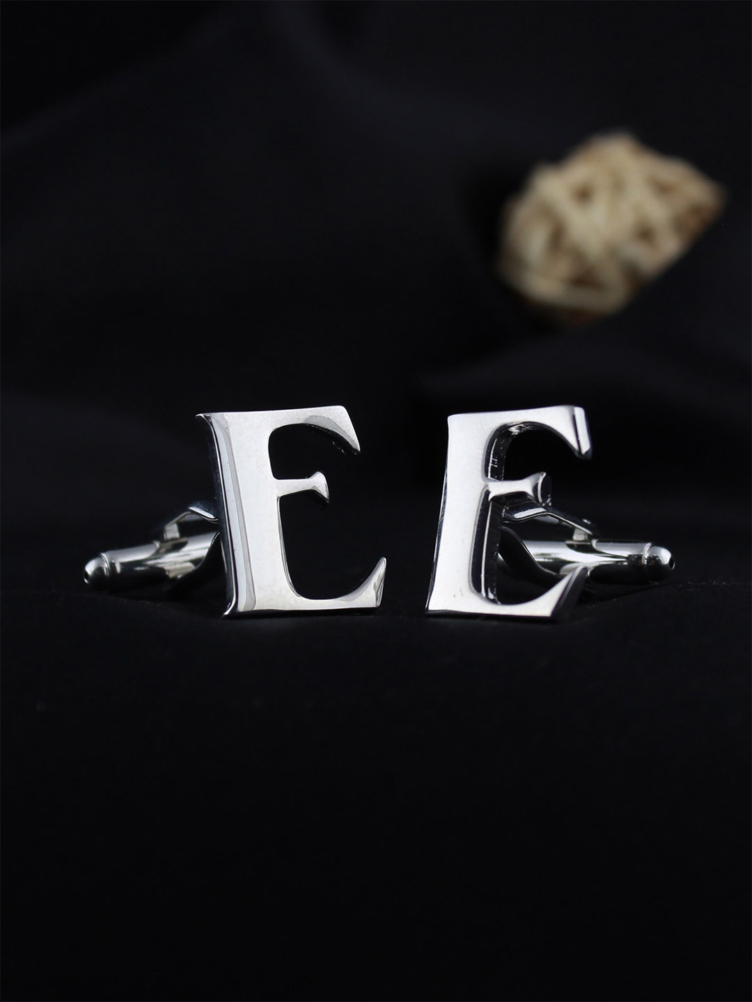 

PELUCHE Silver-Toned Alphabet Cufflink