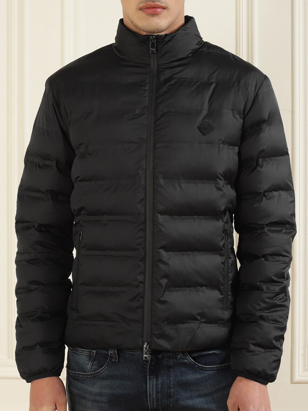 

HACKETT LONDON Men Black Lightweight Longline Outdoor Puffer Jacket