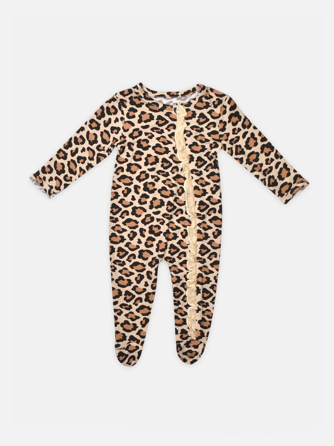

Softsens Girls Brown & Beige Printed Romper